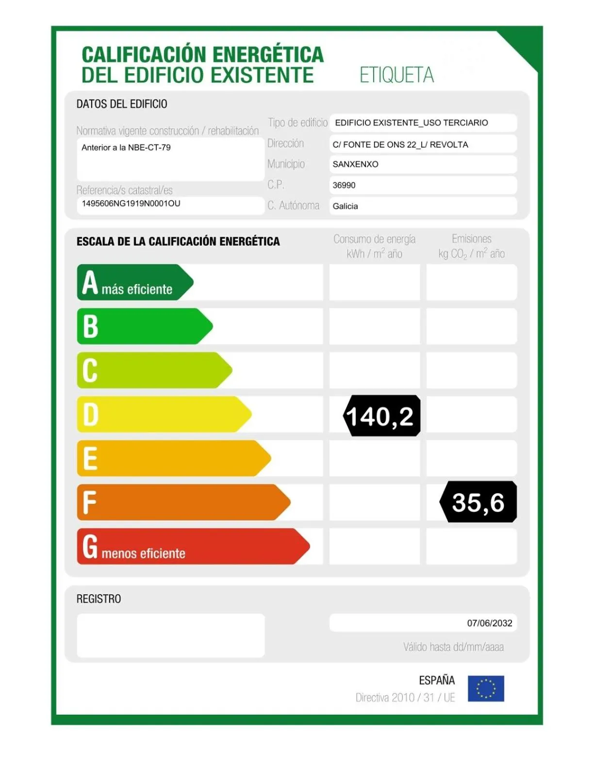 Text overlay in Hotel Torres Touriño