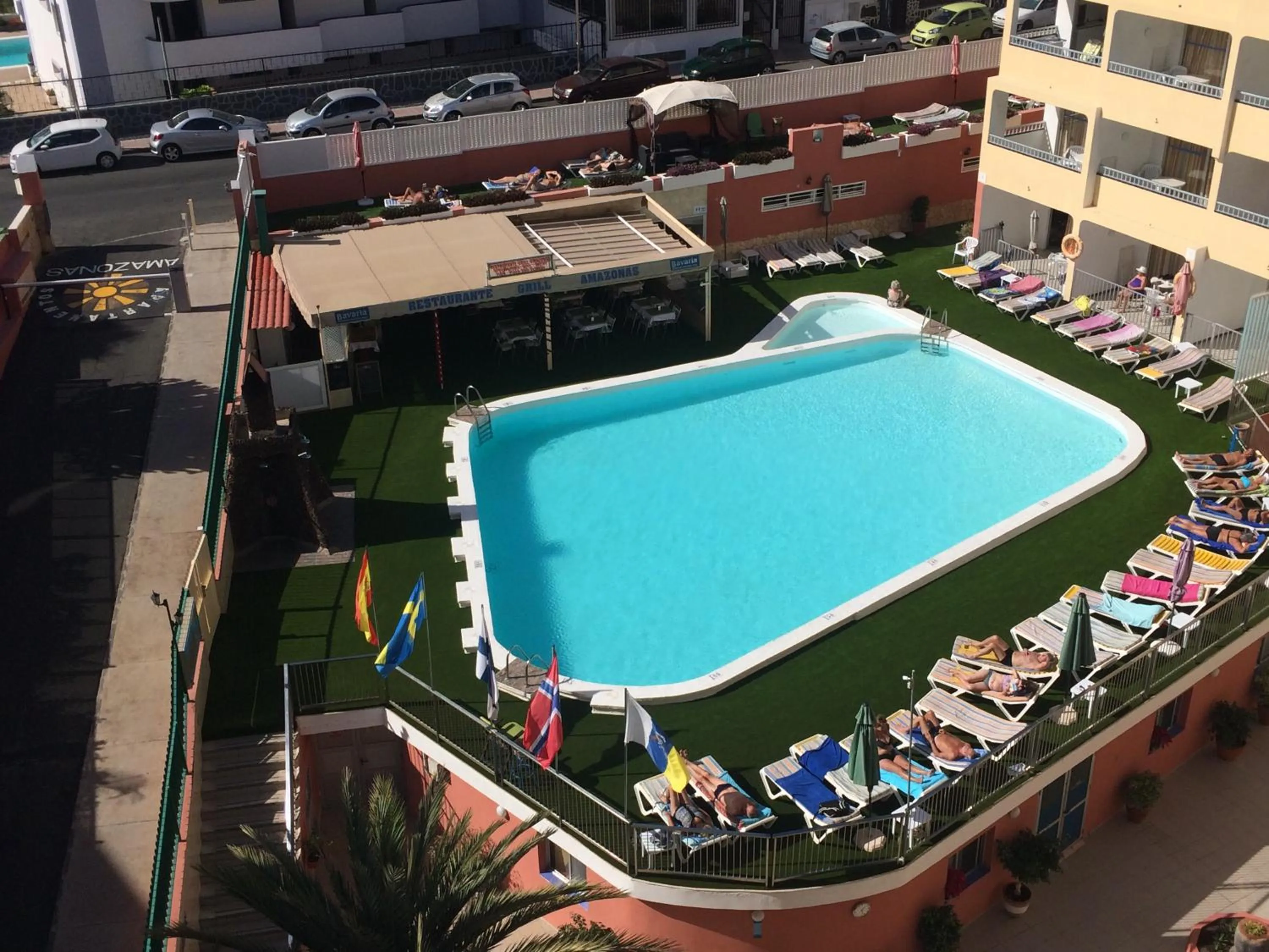 Pool view in Apartamentos Amazonas