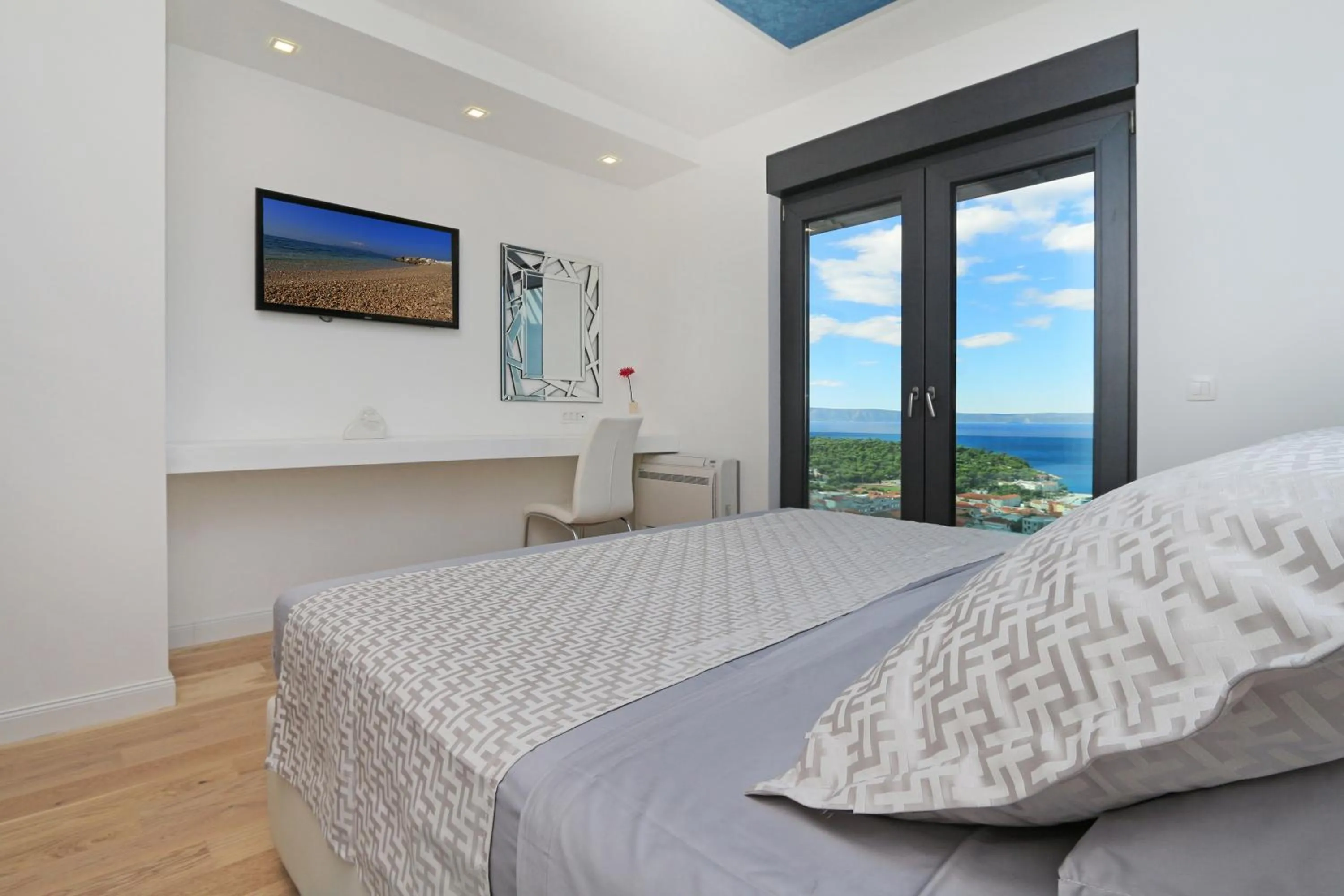 Bedroom, Bed in Villa Afrodita