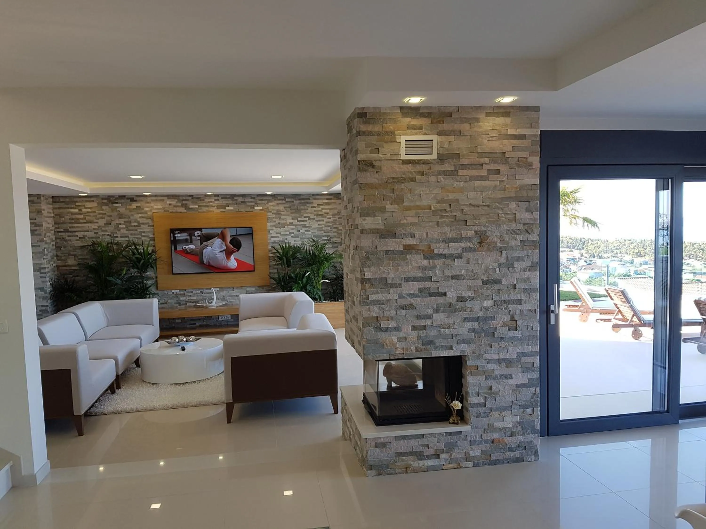 Living room, Bed in Villa Afrodita