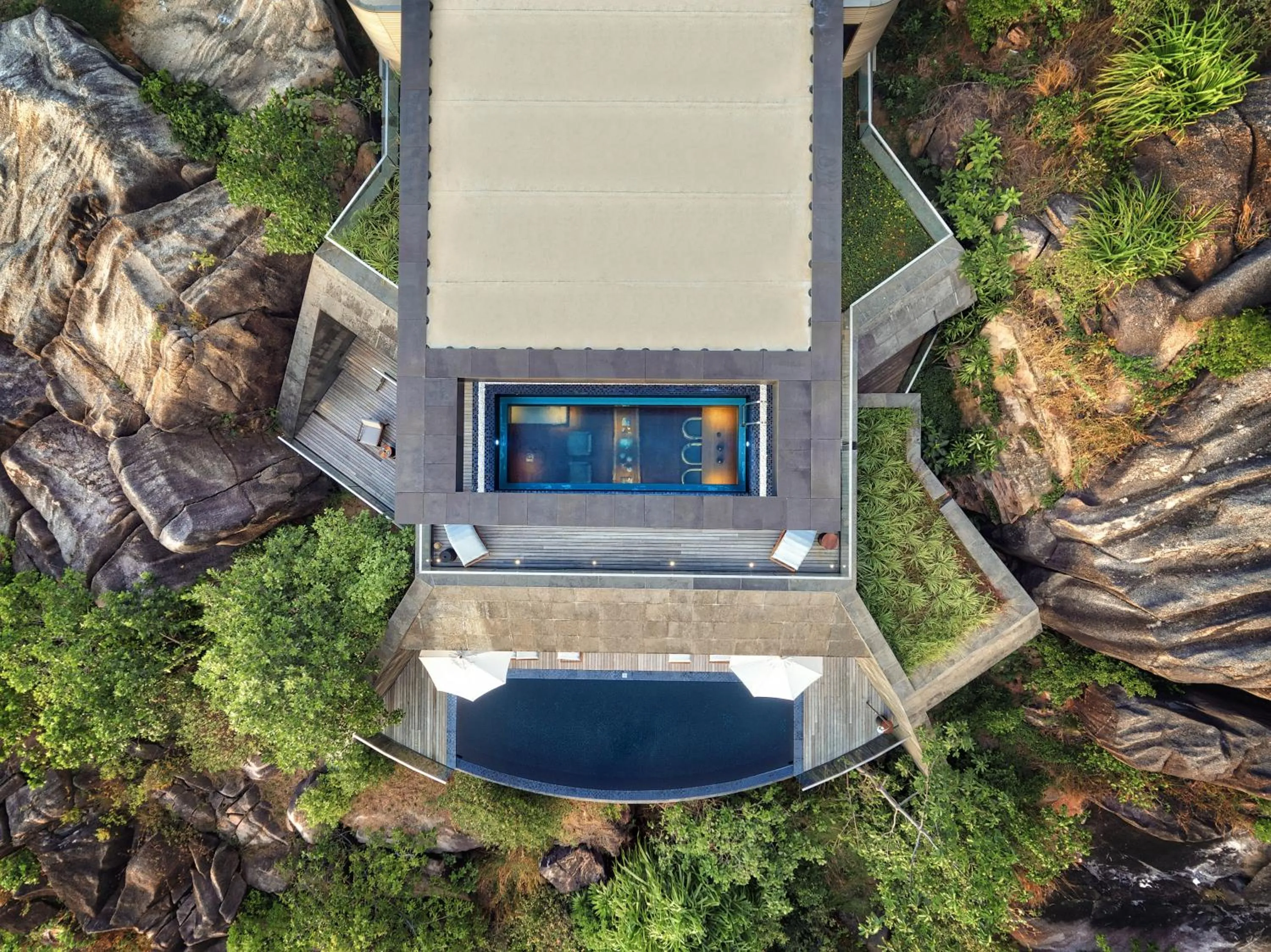 On site in Six Senses Zil Pasyon, Seychelles