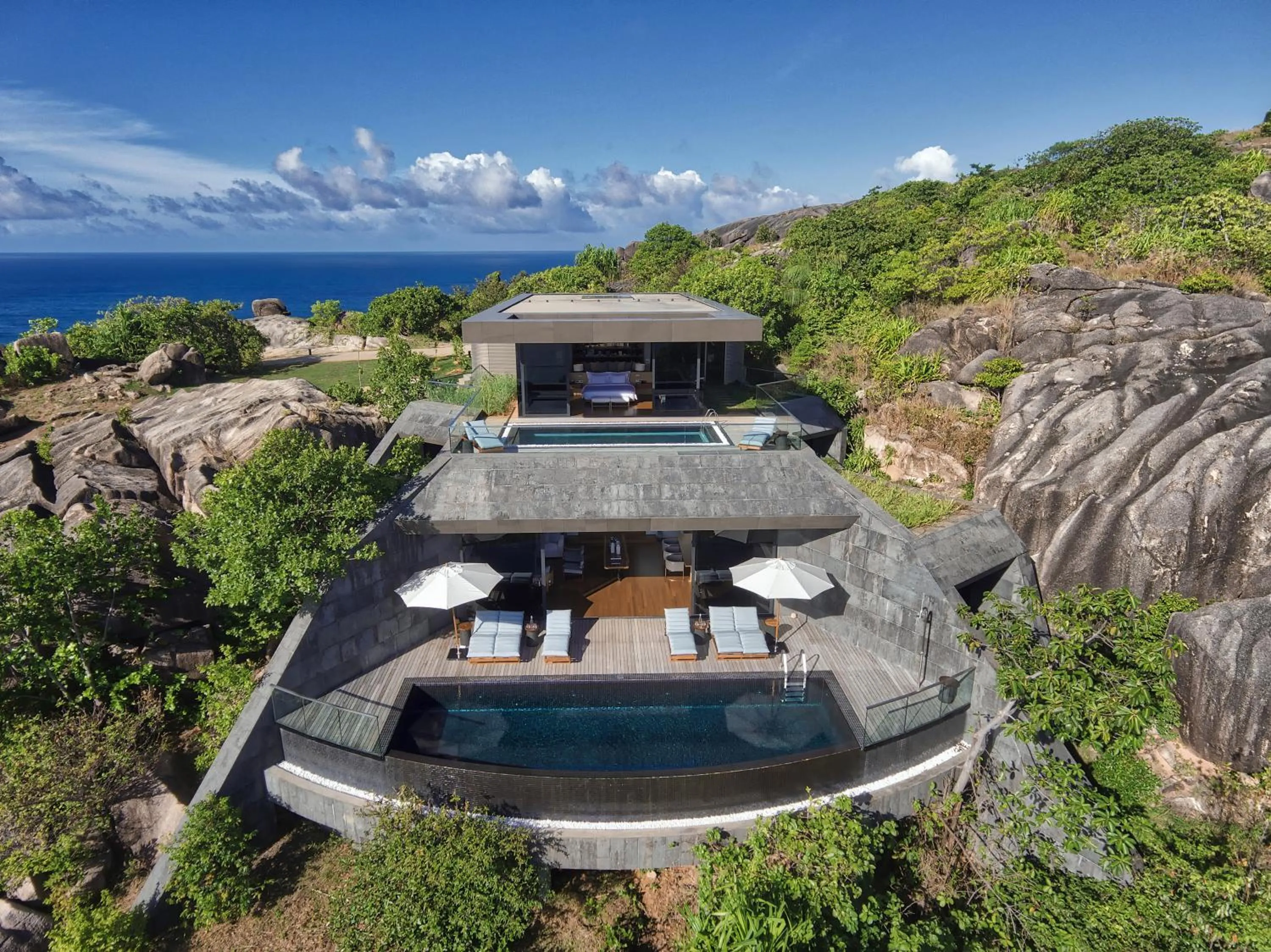Natural landscape in Six Senses Zil Pasyon, Seychelles