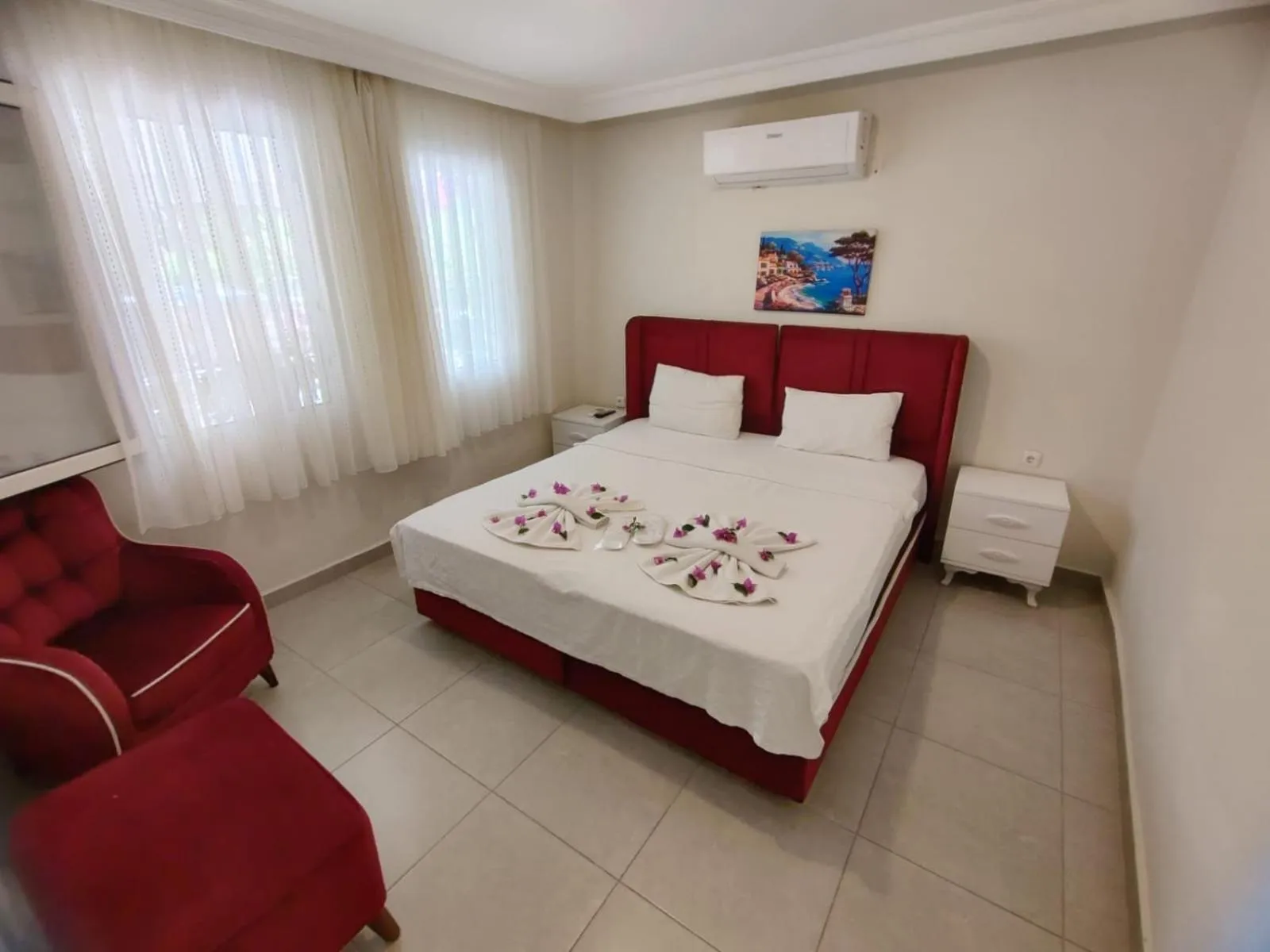 Bed in Bucak Apart Hotel Göcek & Beach