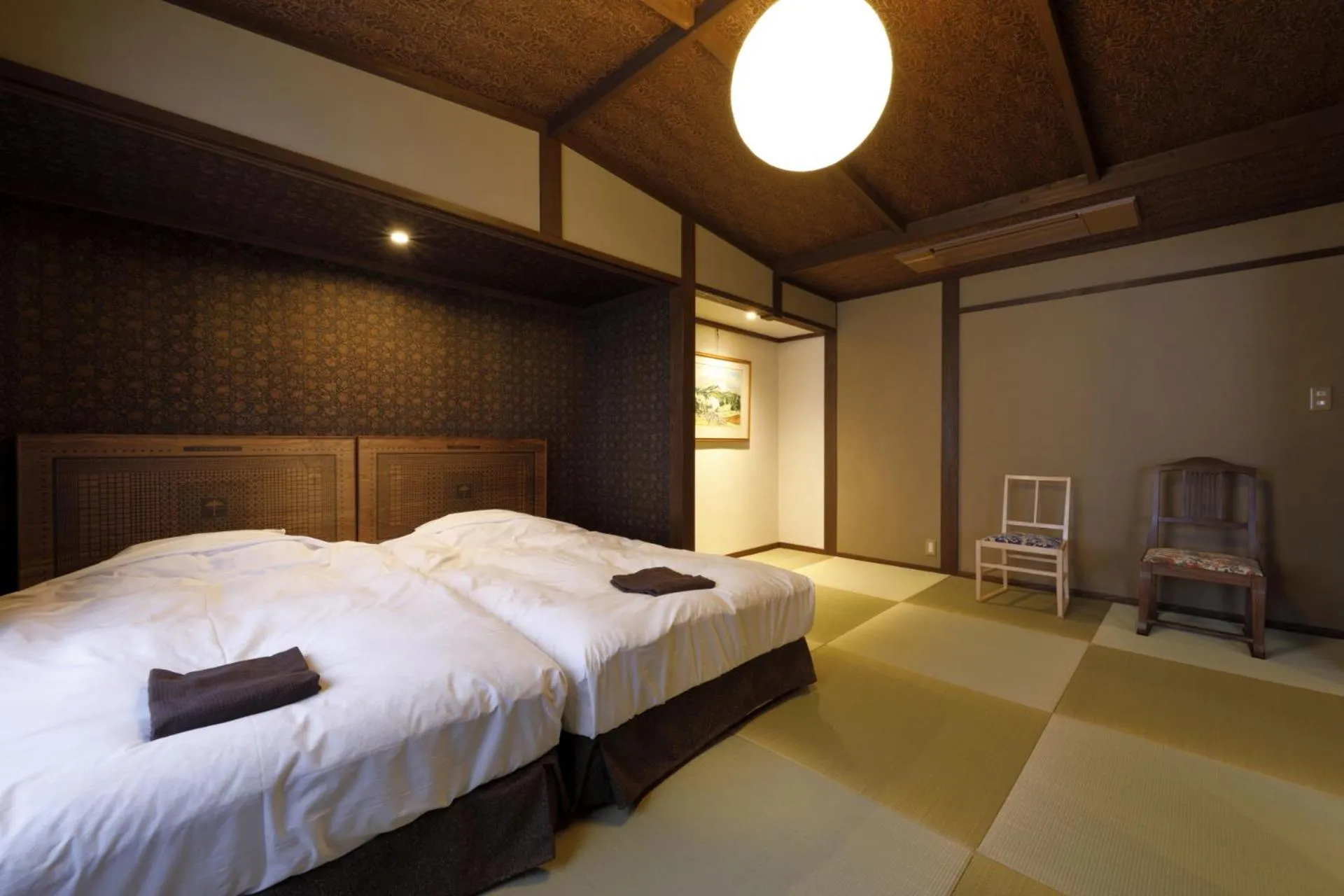 Bed in Yufuin Souan Kosumosu
