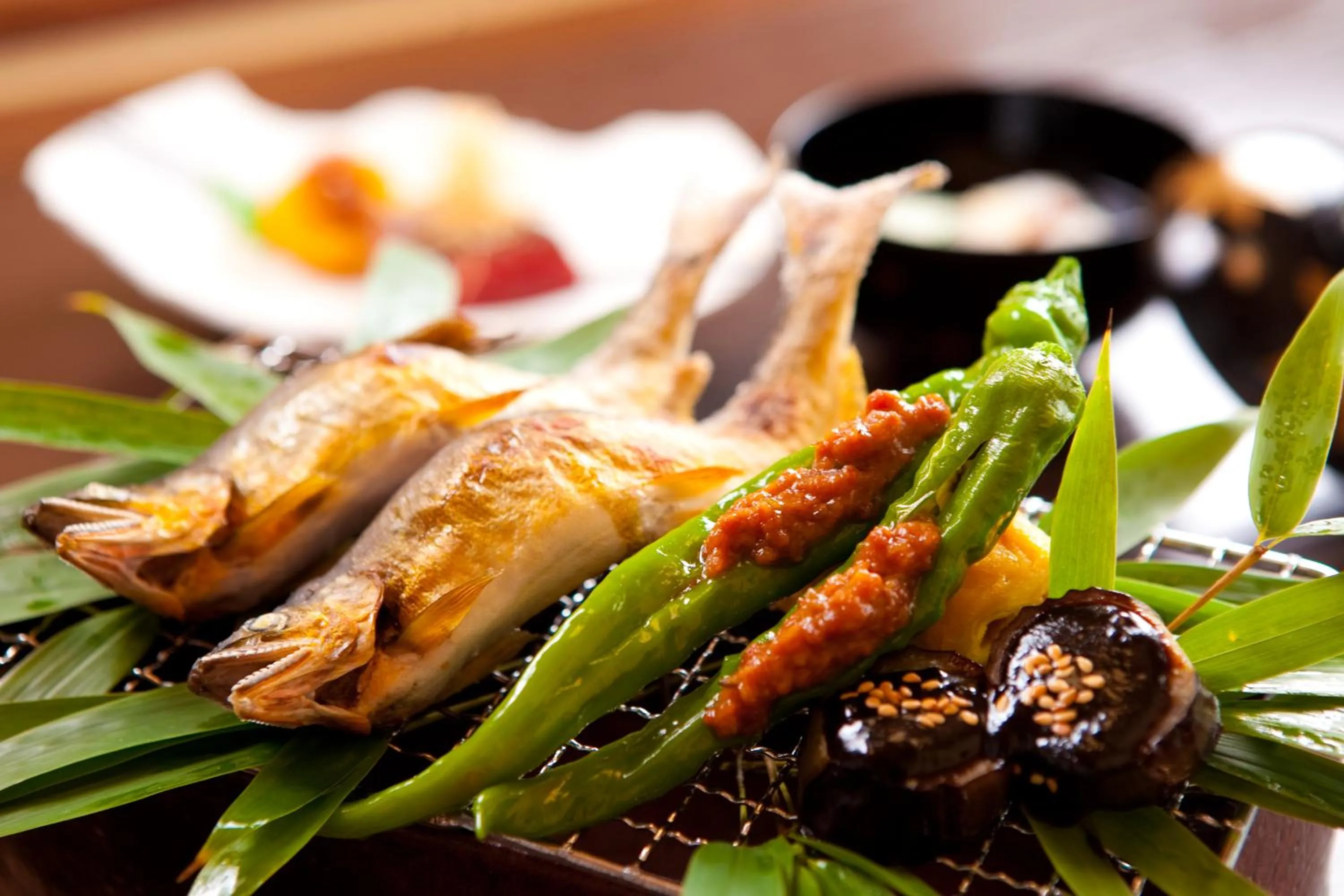 Food close-up in Yufuin Souan Kosumosu