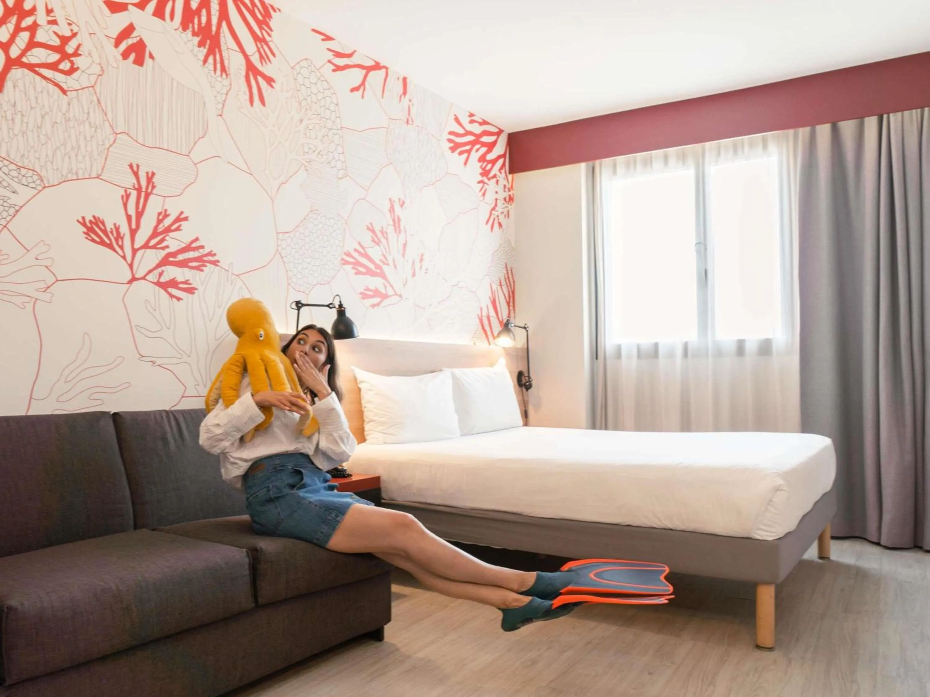 Bedroom, Bed in ibis Styles Barcelona City Bogatell