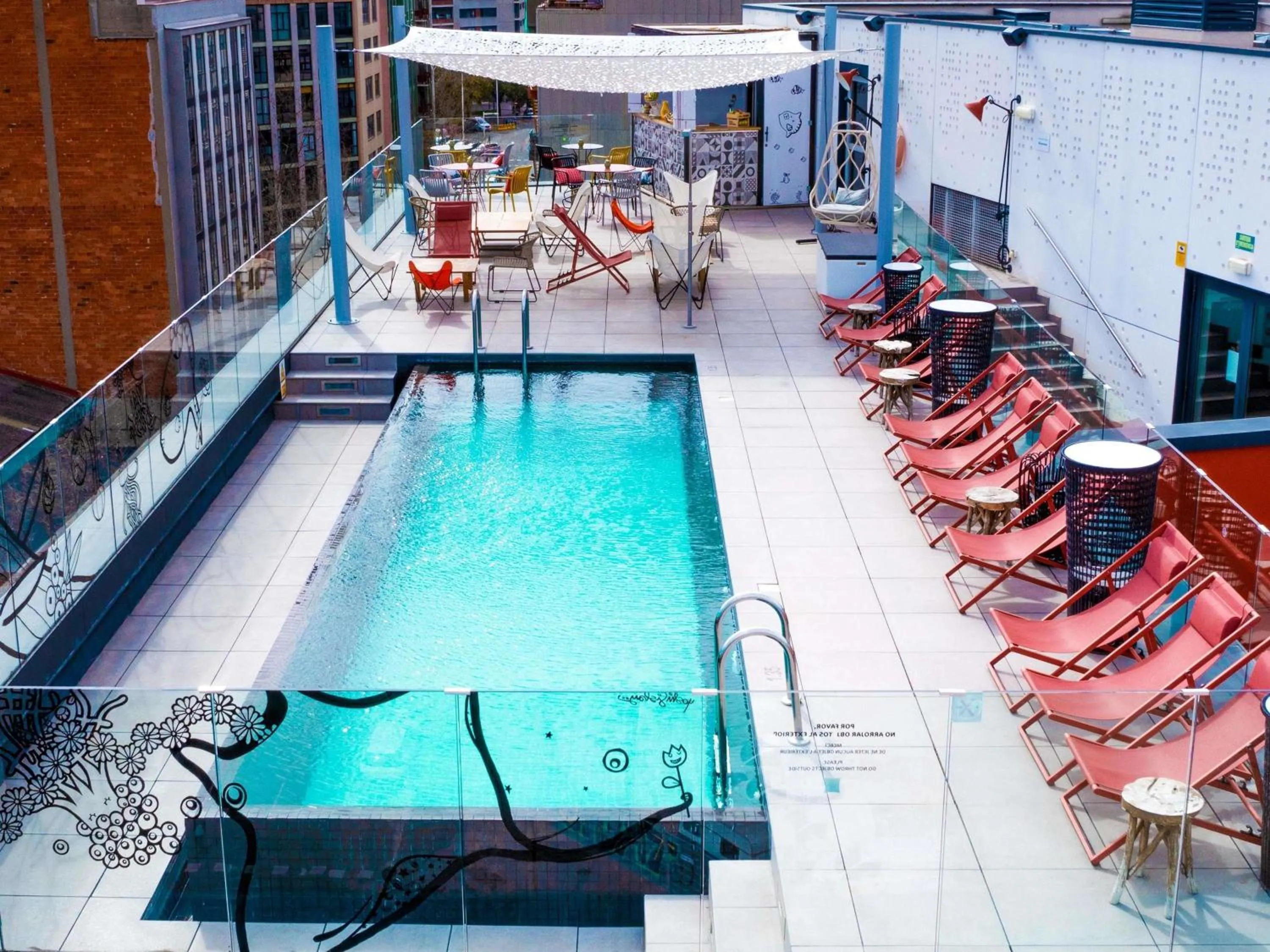 Pool view in ibis Styles Barcelona City Bogatell