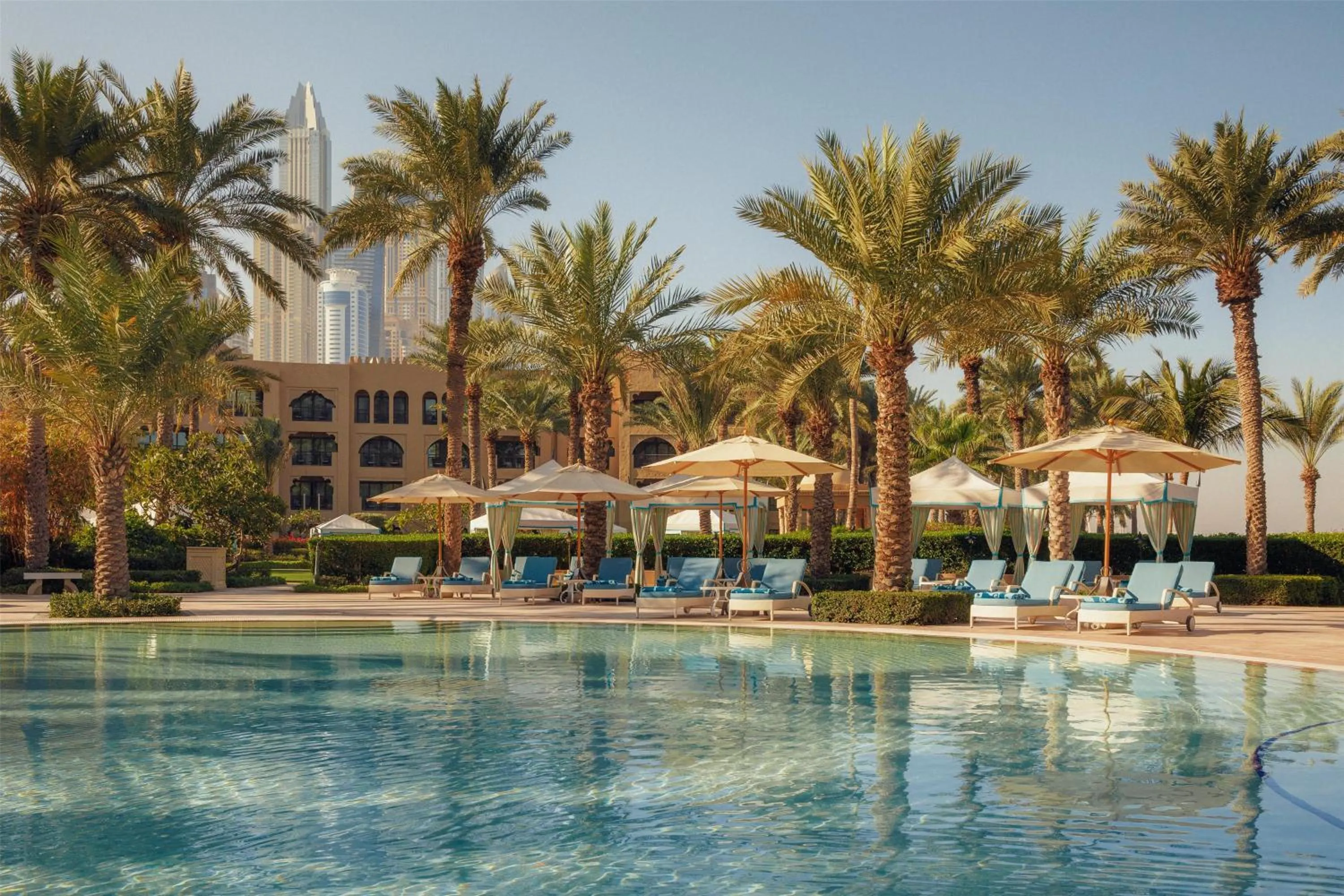 Pool view in One&Only Royal Mirage Resort Dubai