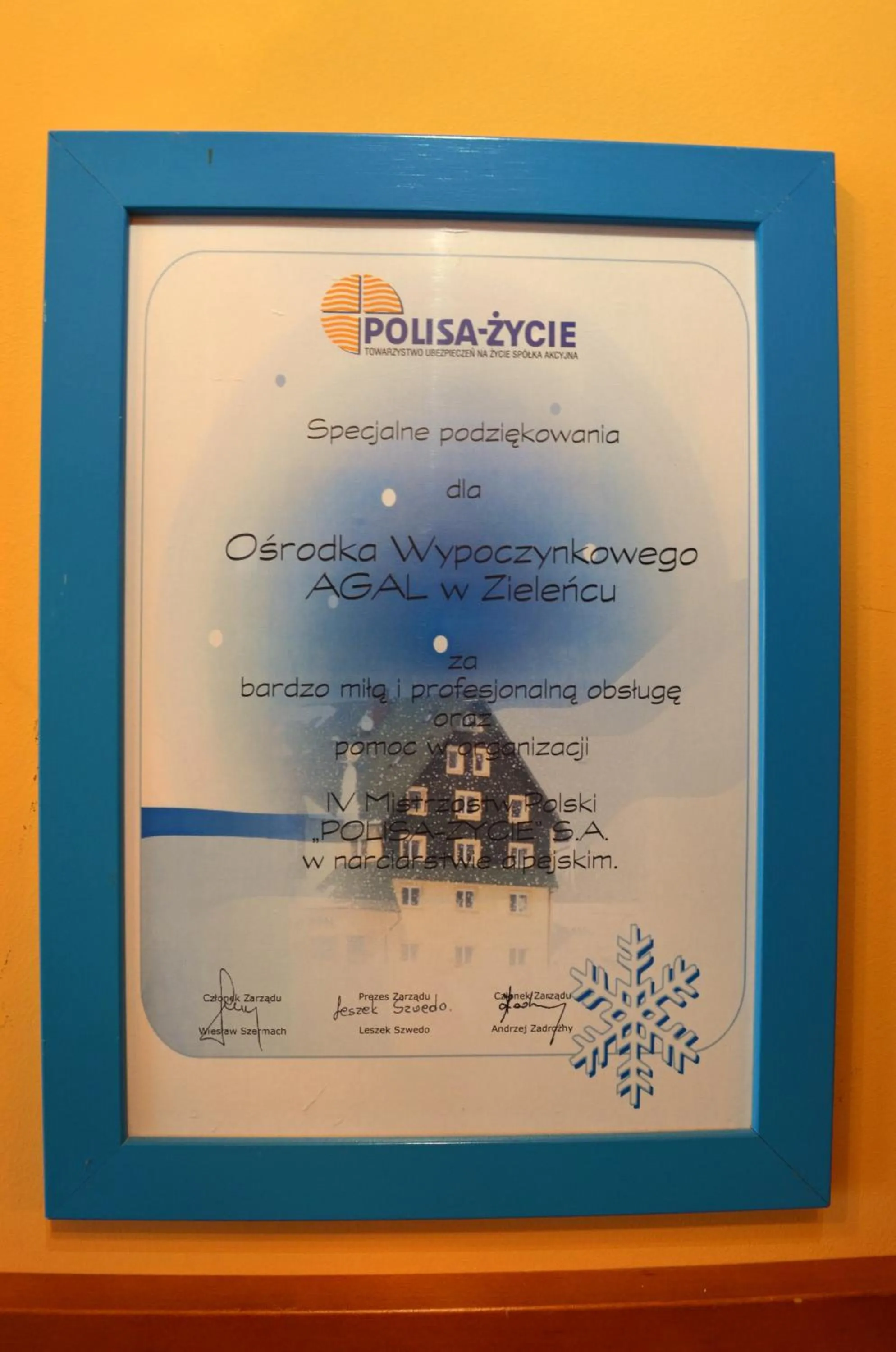 Certificate/Award in Agal Zieleniec
