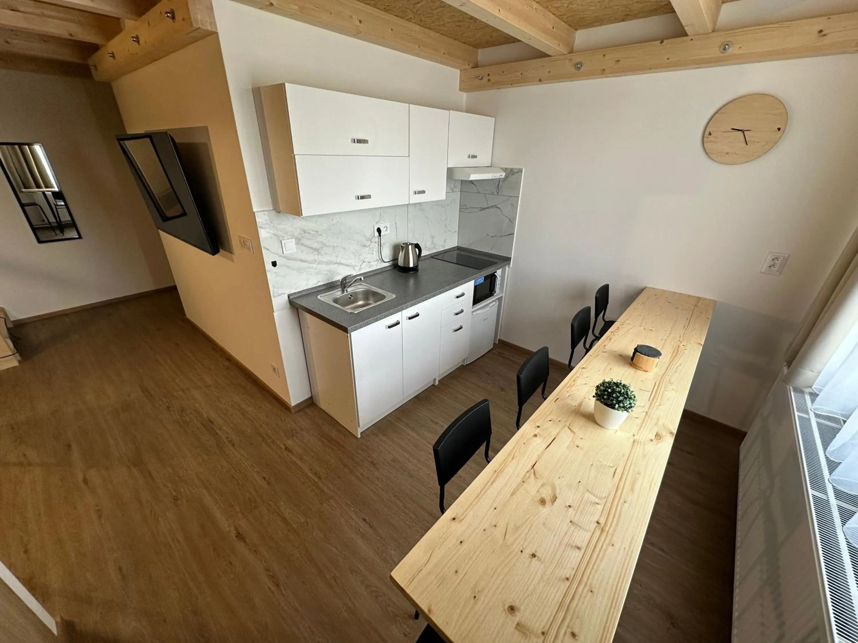Kitchen or kitchenette in Penzion Raketa Bowling