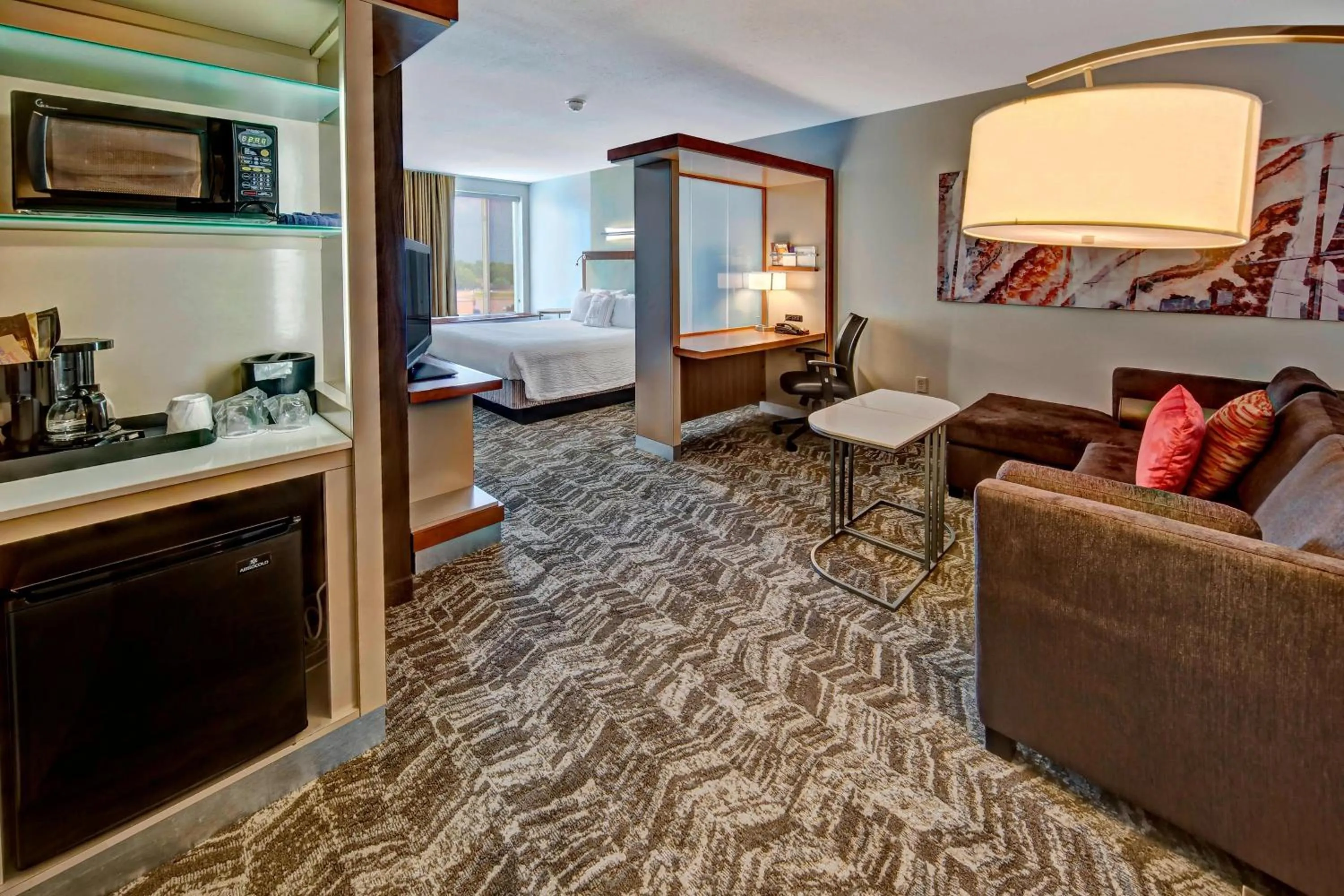 Living room, Bed in SpringHill Suites by Marriott Oklahoma City Moore