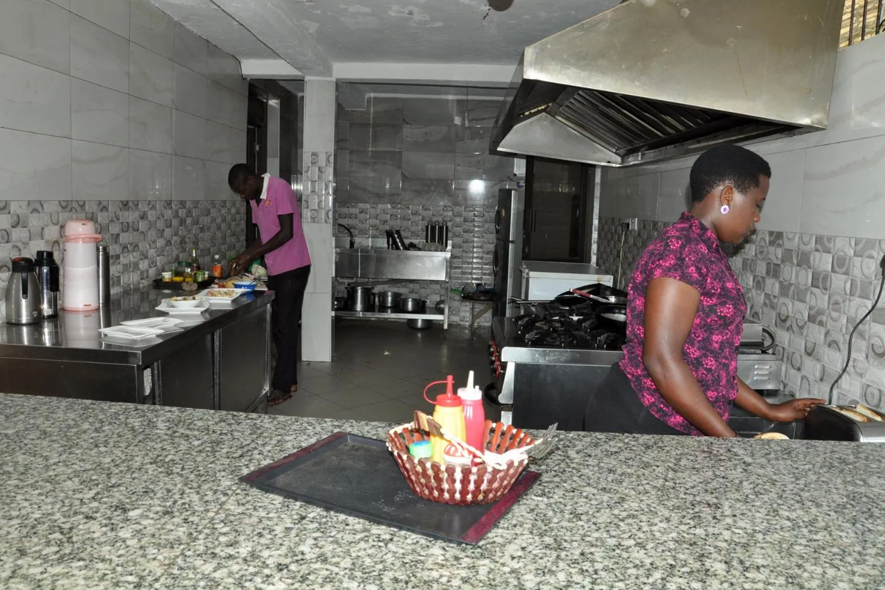 Communal kitchen in Fort Fun City Hotel Fort Portal