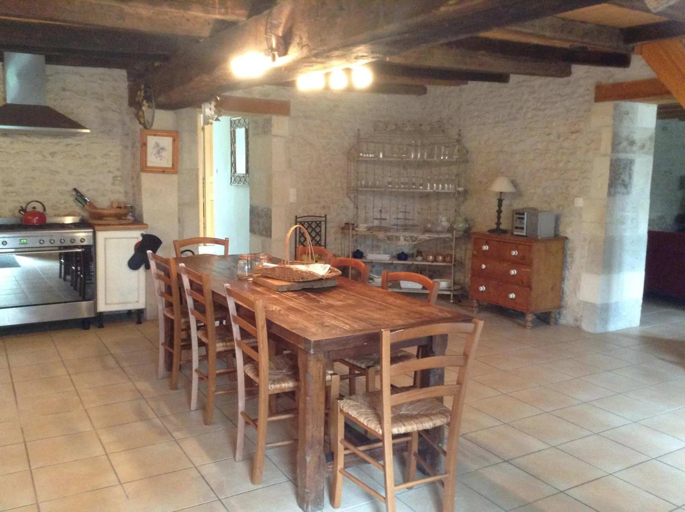 Communal kitchen in Gite du Calme 3 Star Bed & Breakfast Cognac
