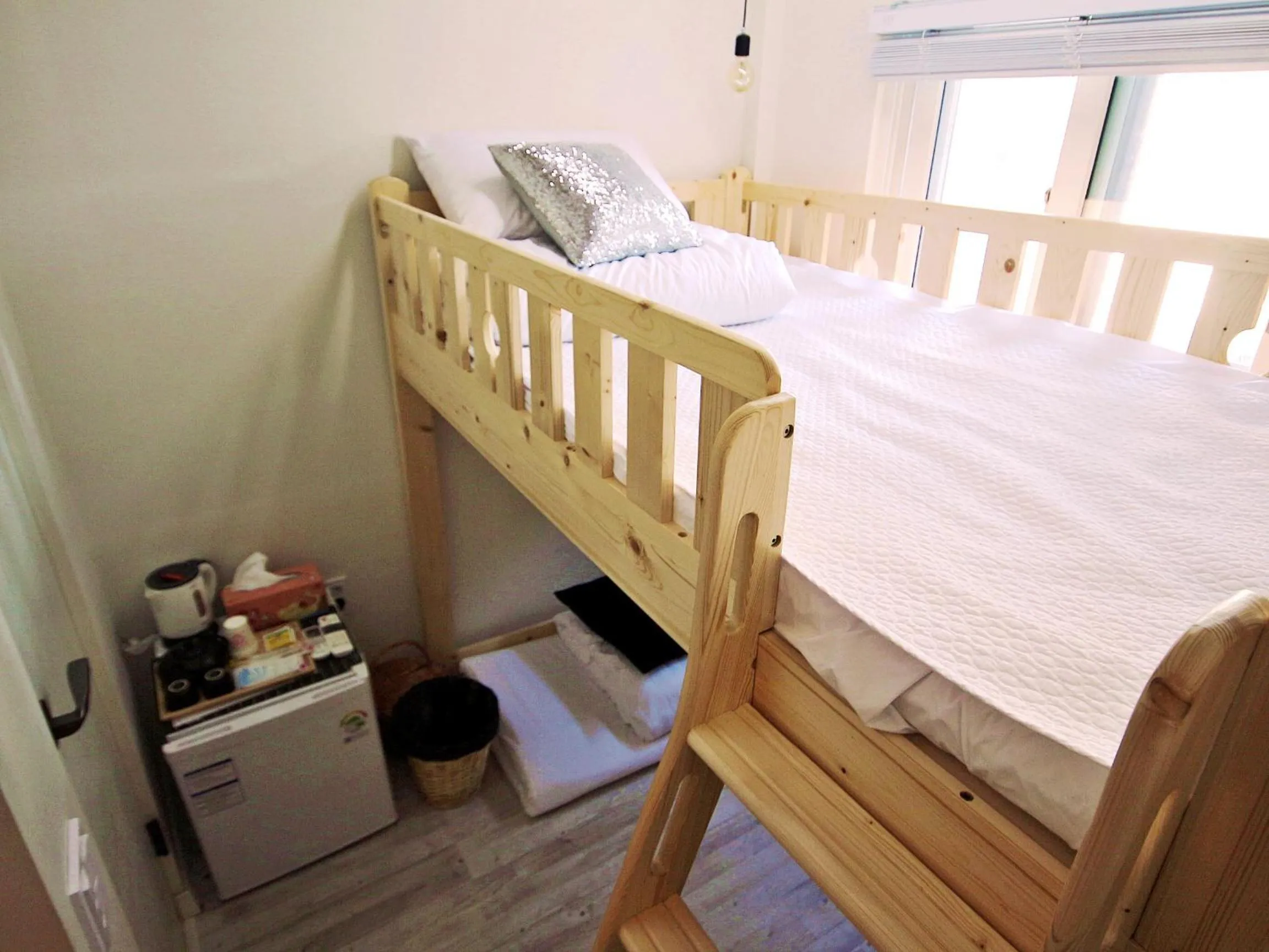 Decorative detail, Bed in Daemyung Guesthouse