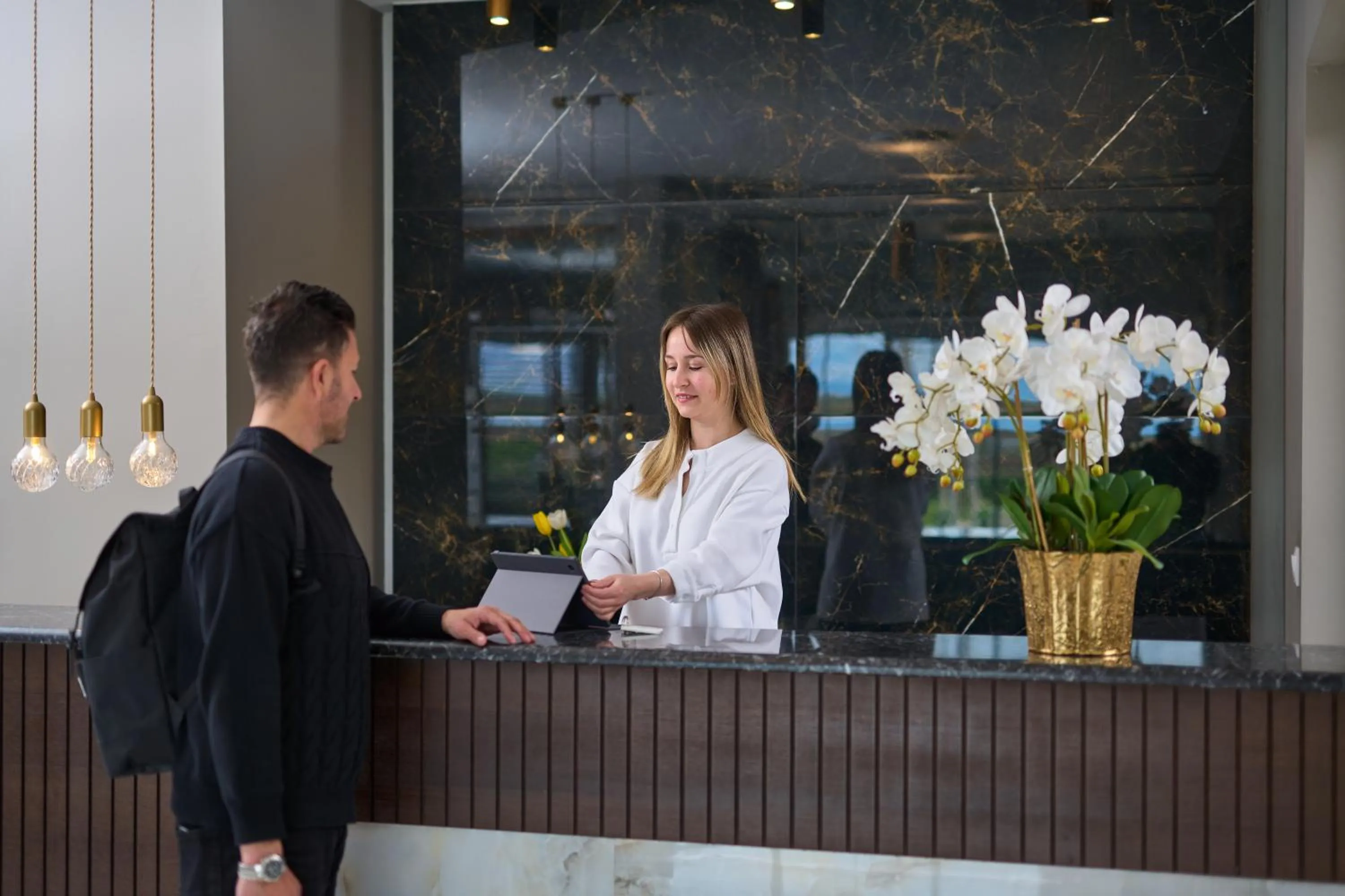 Lobby or reception in Filippos Hotel