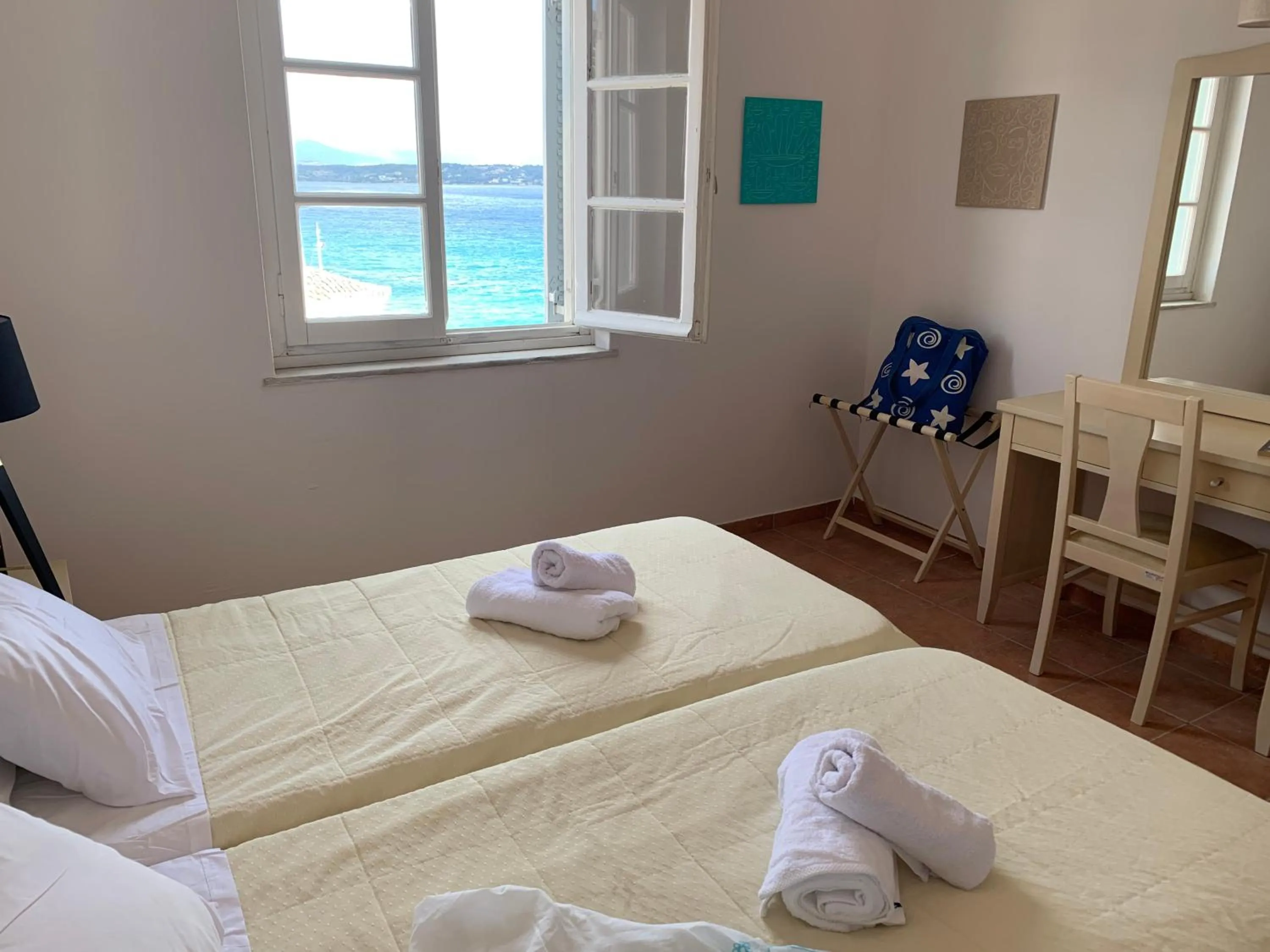 Sea view, Bed in A Hotel Faros