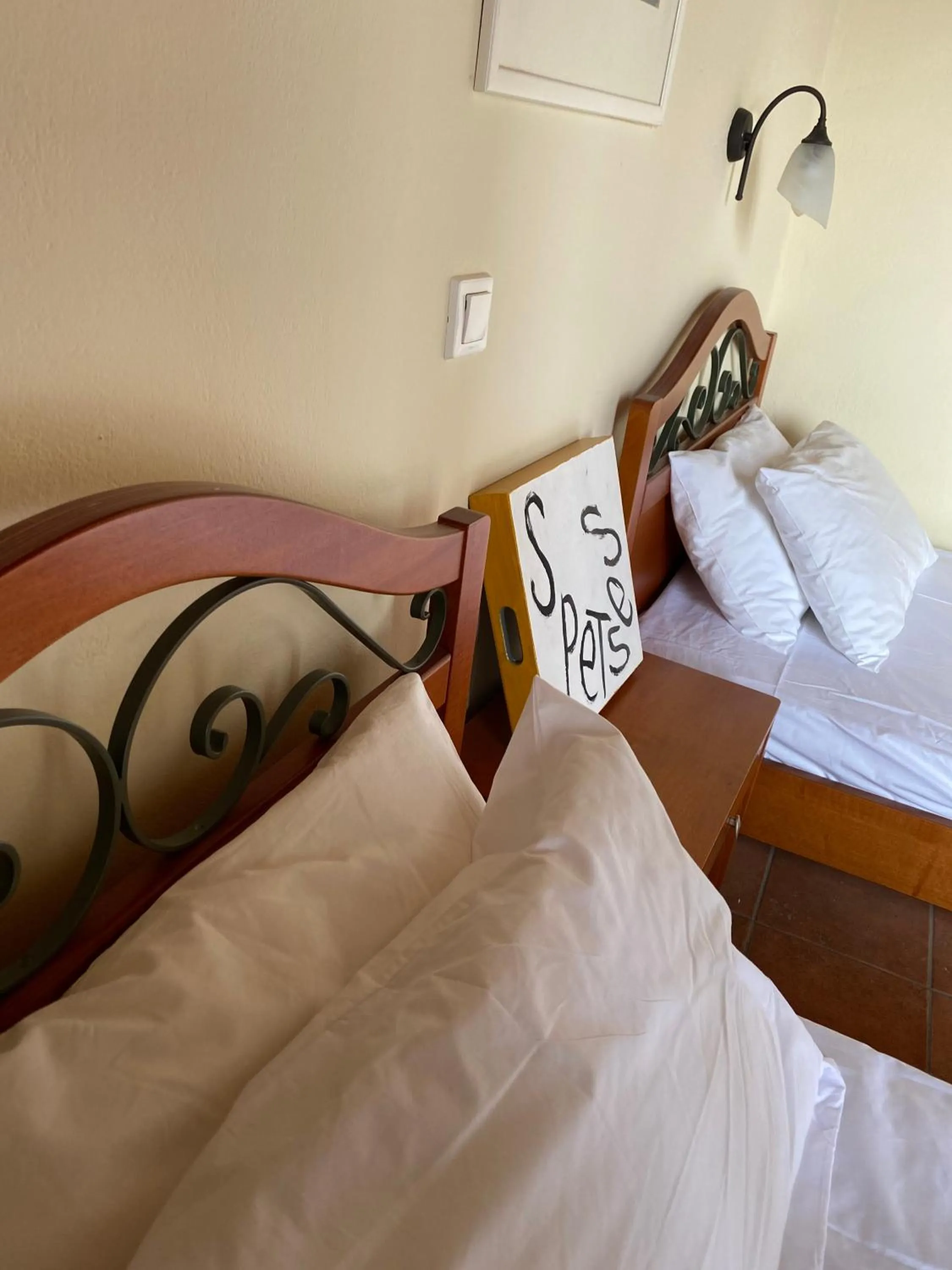 Decorative detail, Bed in A Hotel Faros