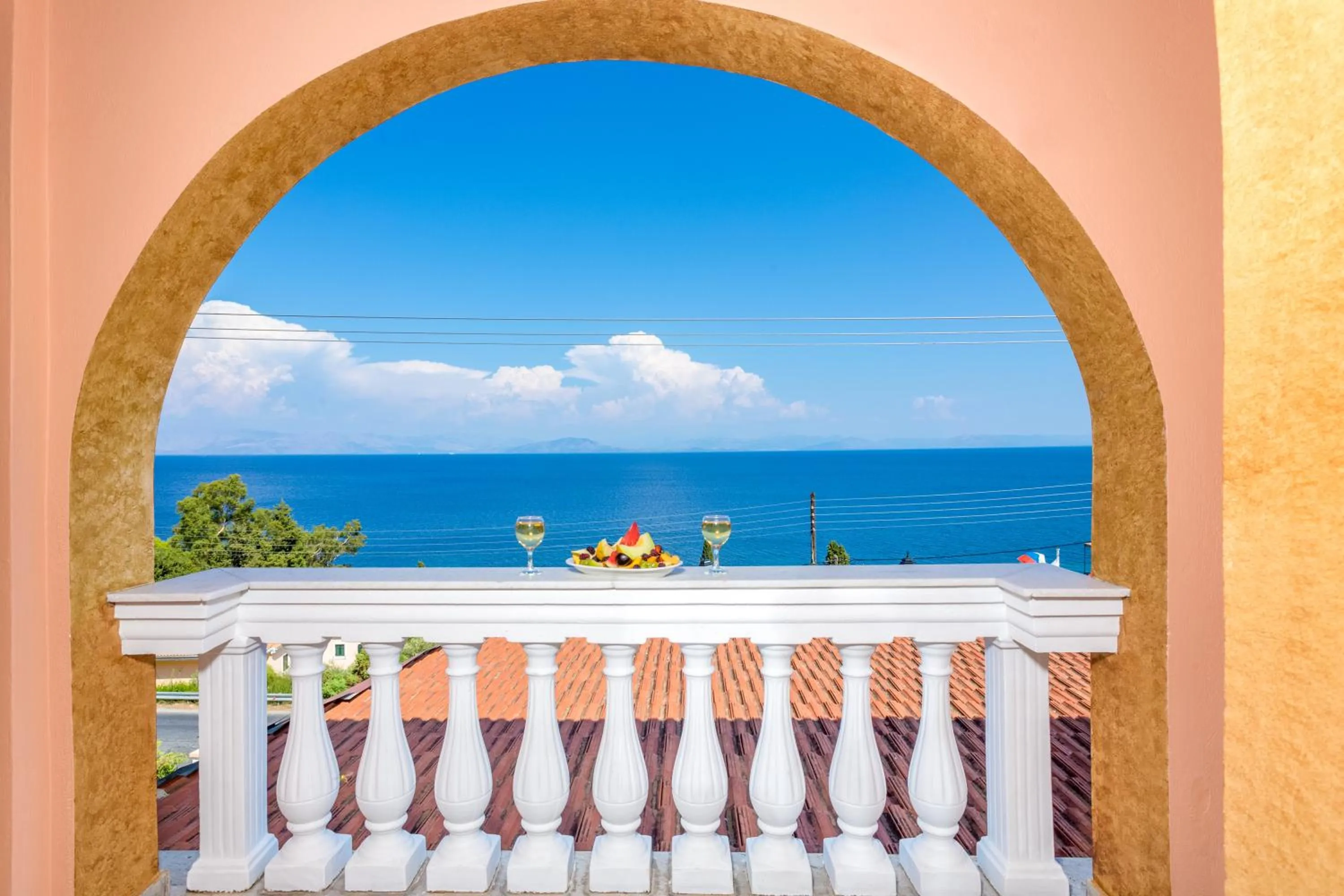 Balcony/Terrace in Lido Corfu Sun Hotel 4 Stars All-inclusive