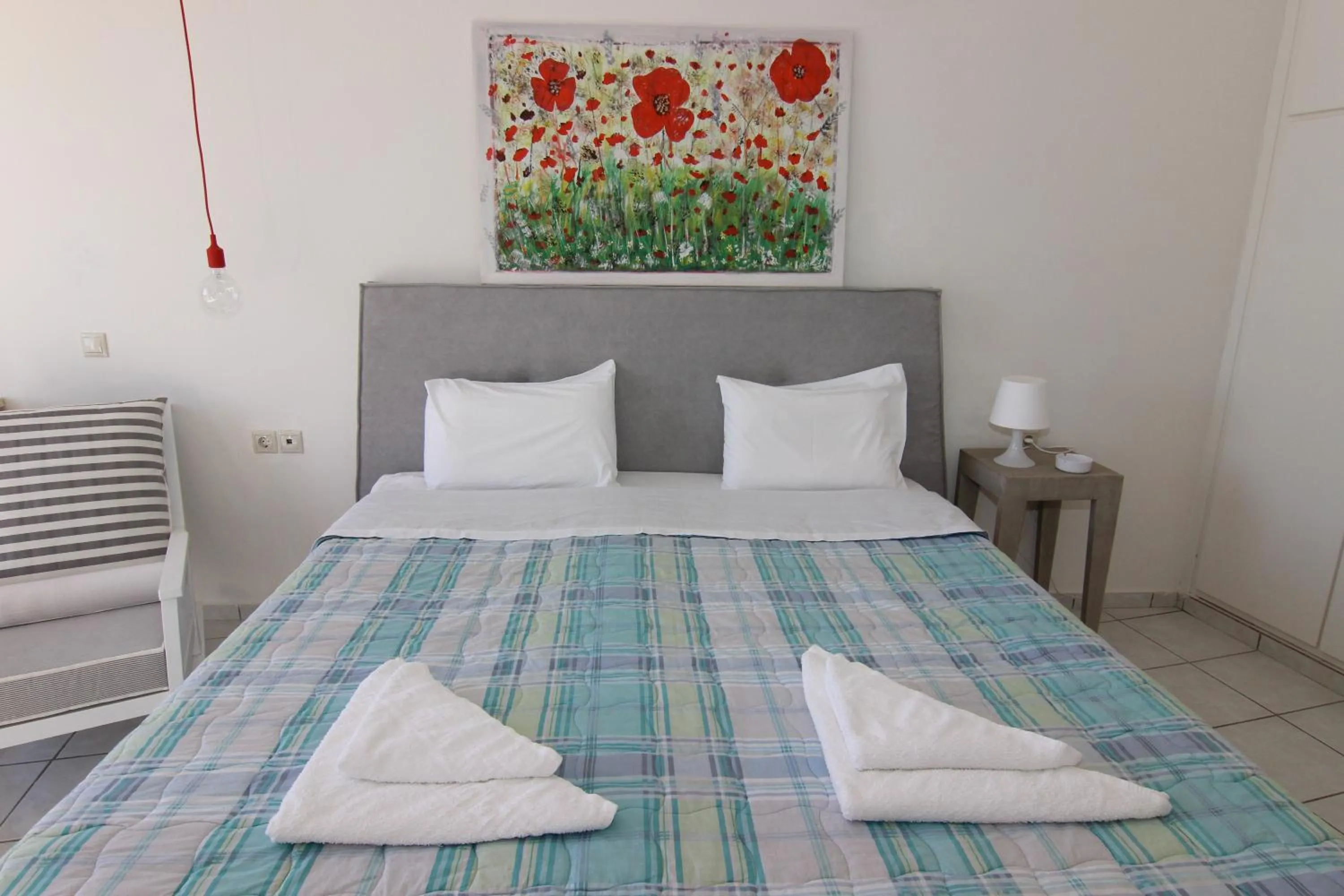Bed in Creta Mare Hotel