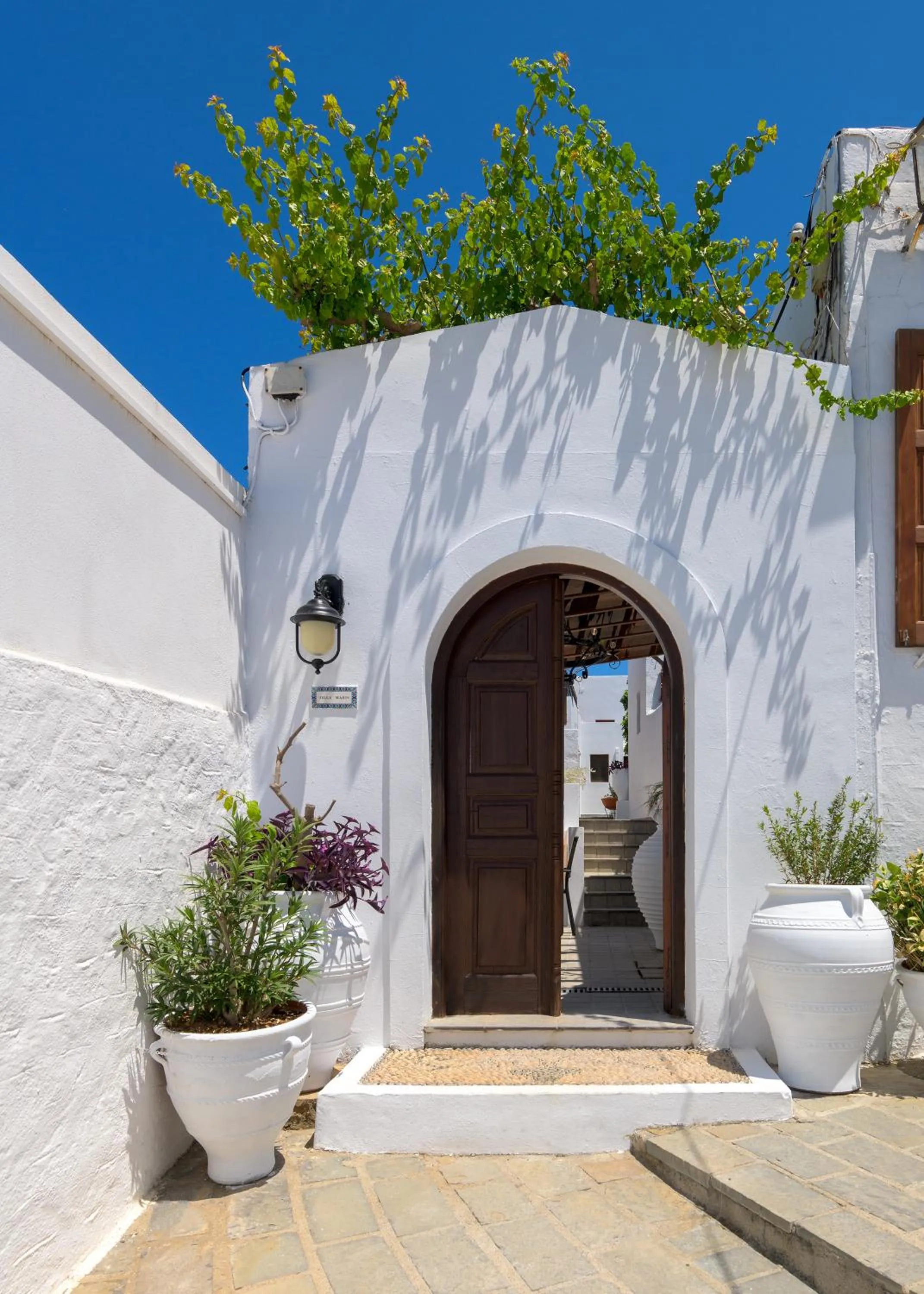 Facade/entrance in Maris Lindos Suites & Apartments