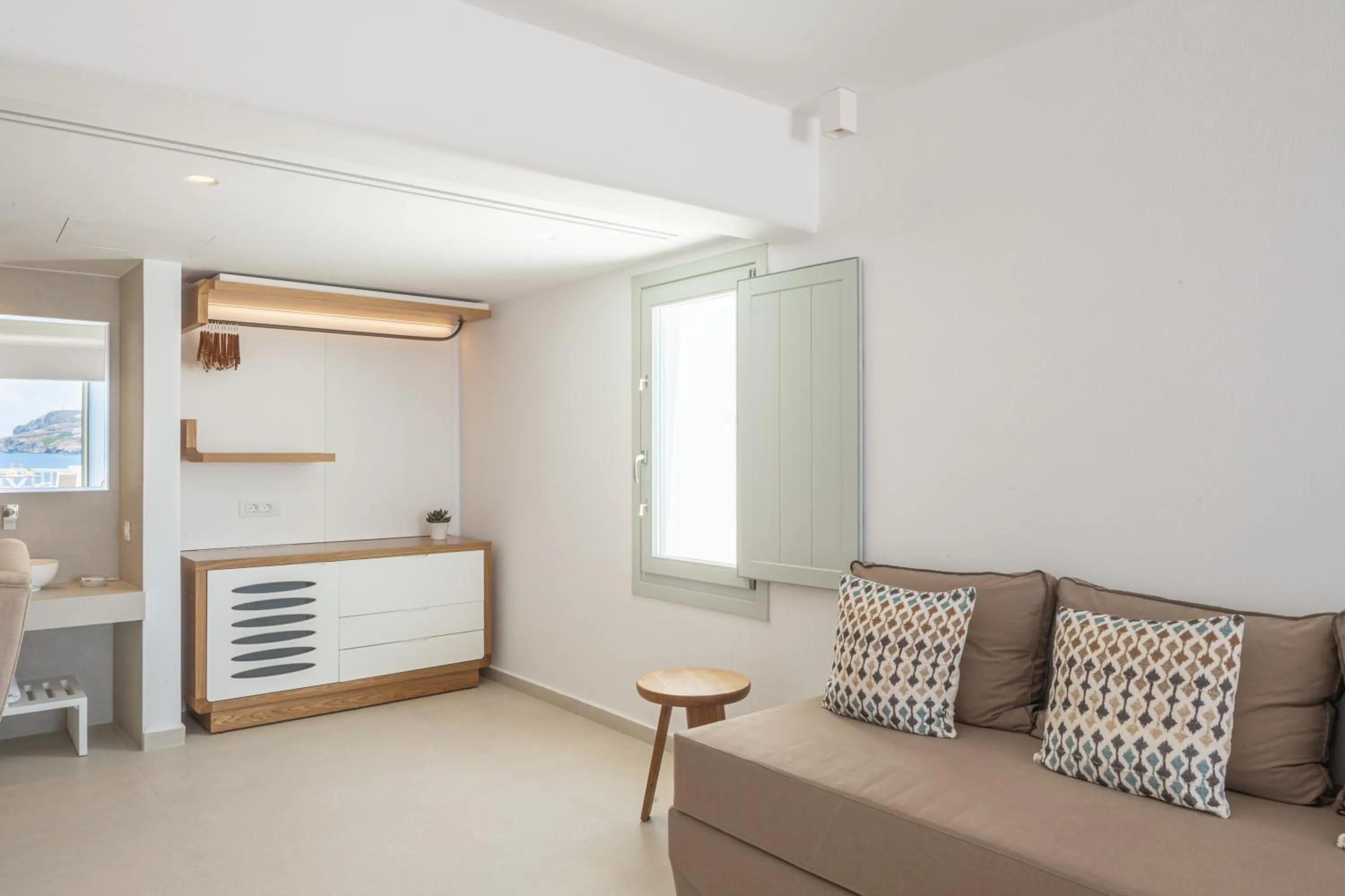 Seating area in Manoula's Beach Mykonos Resort