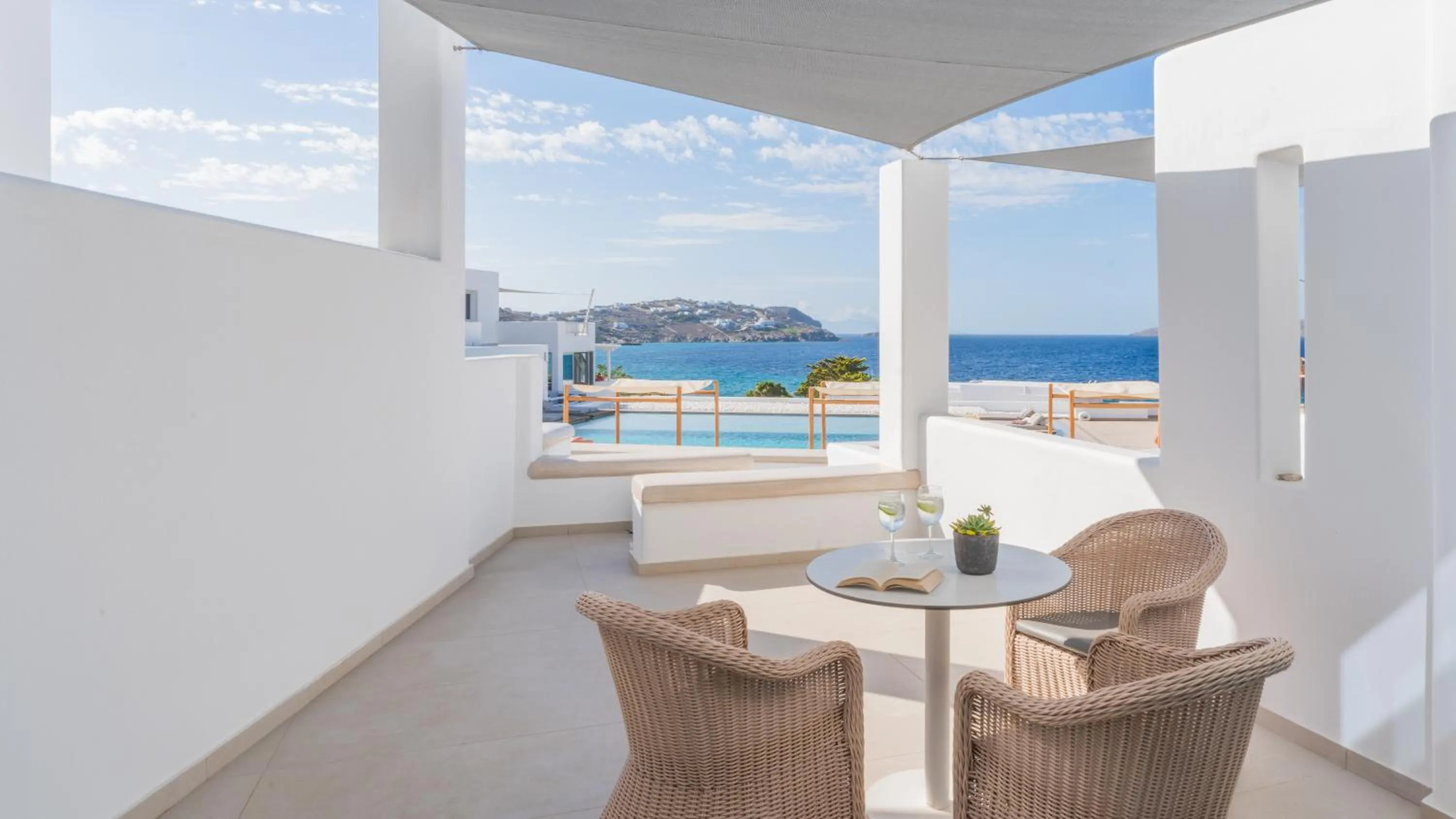 Patio in Manoula's Beach Mykonos Resort