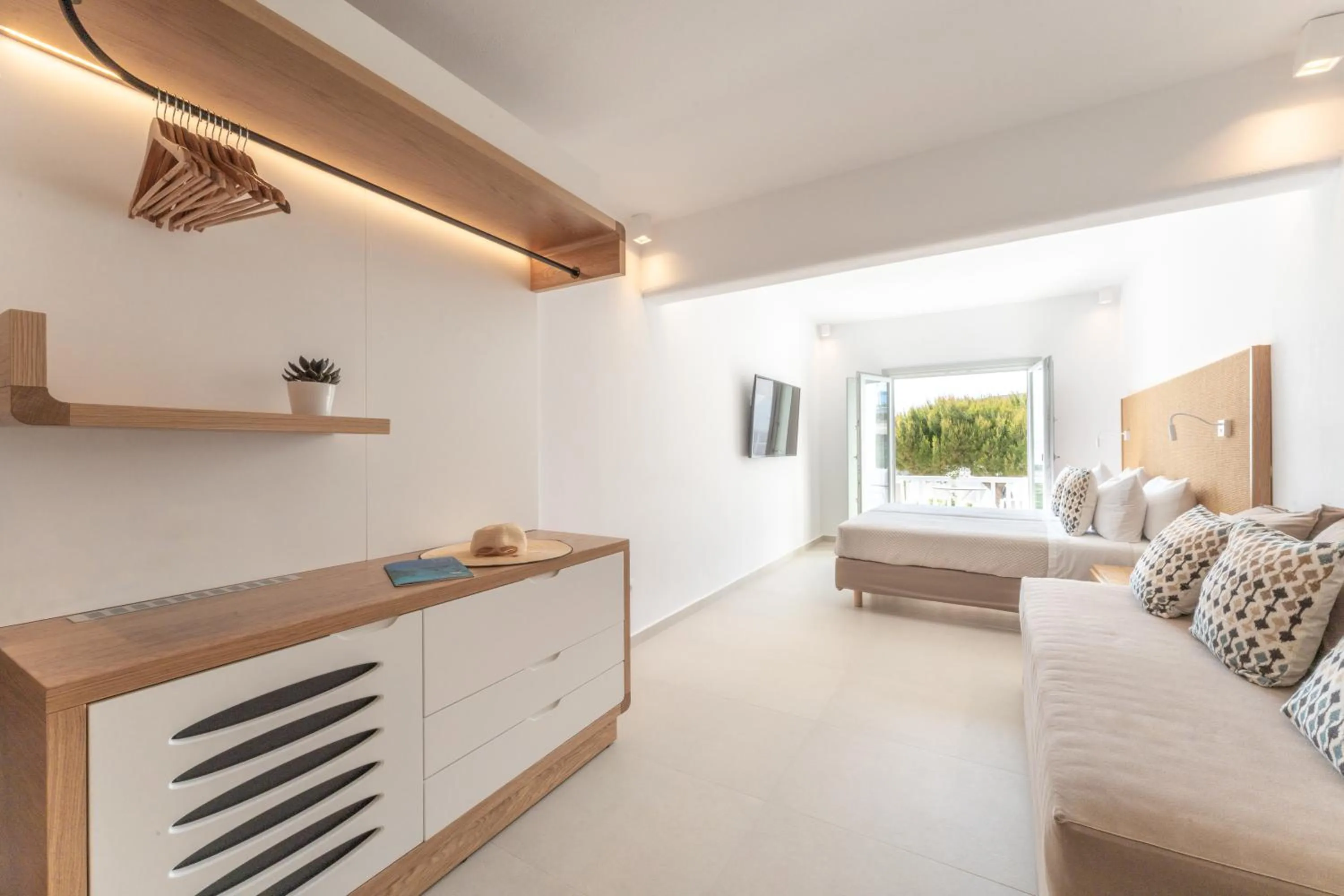 Living room in Manoula's Beach Mykonos Resort