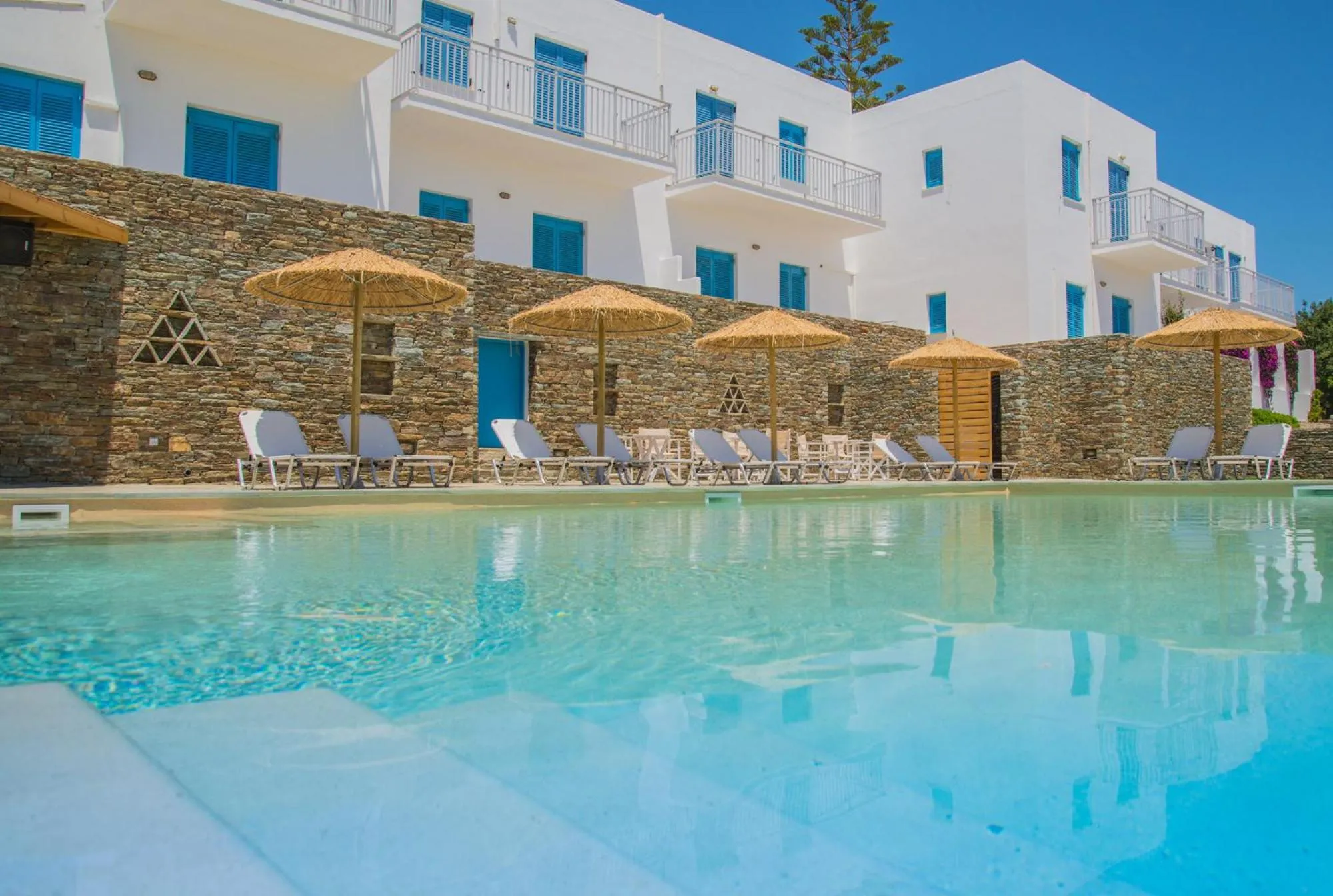 Pool view in Ostria Hotel & Apartments