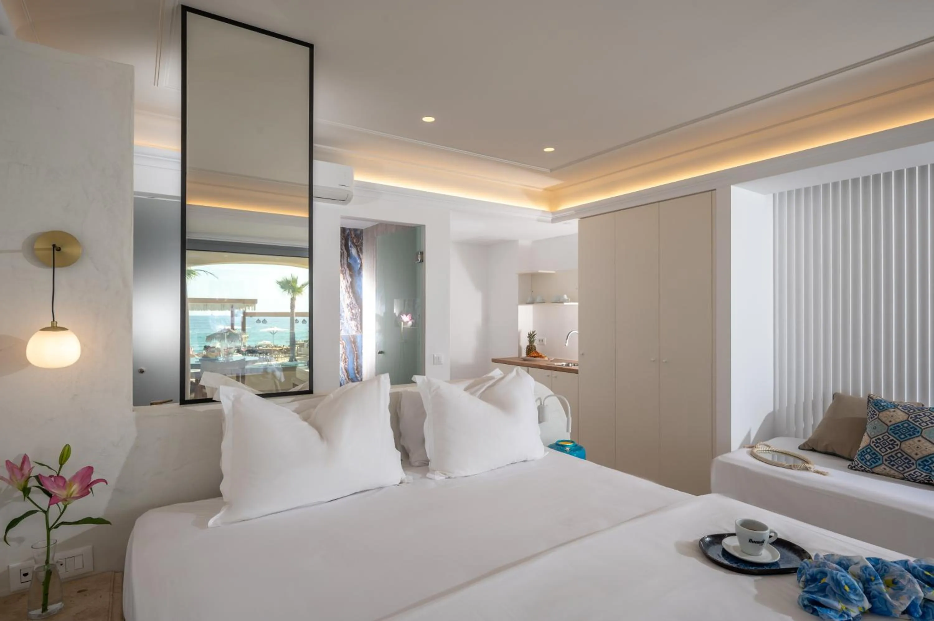 Bed in Parthenis Beach, Suites by the Sea