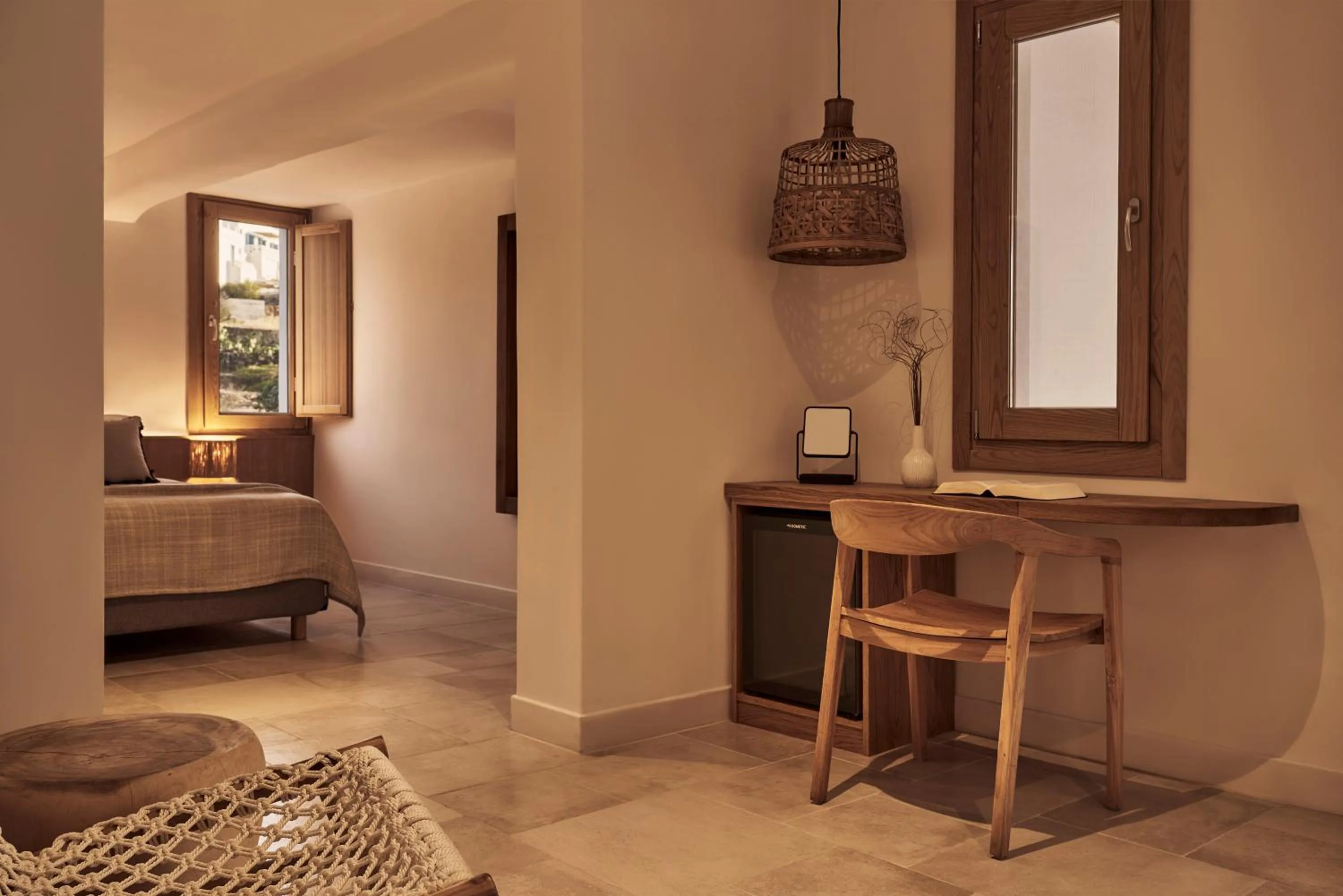 Seating area, Bed in Dionysos Seaside Resort Ios