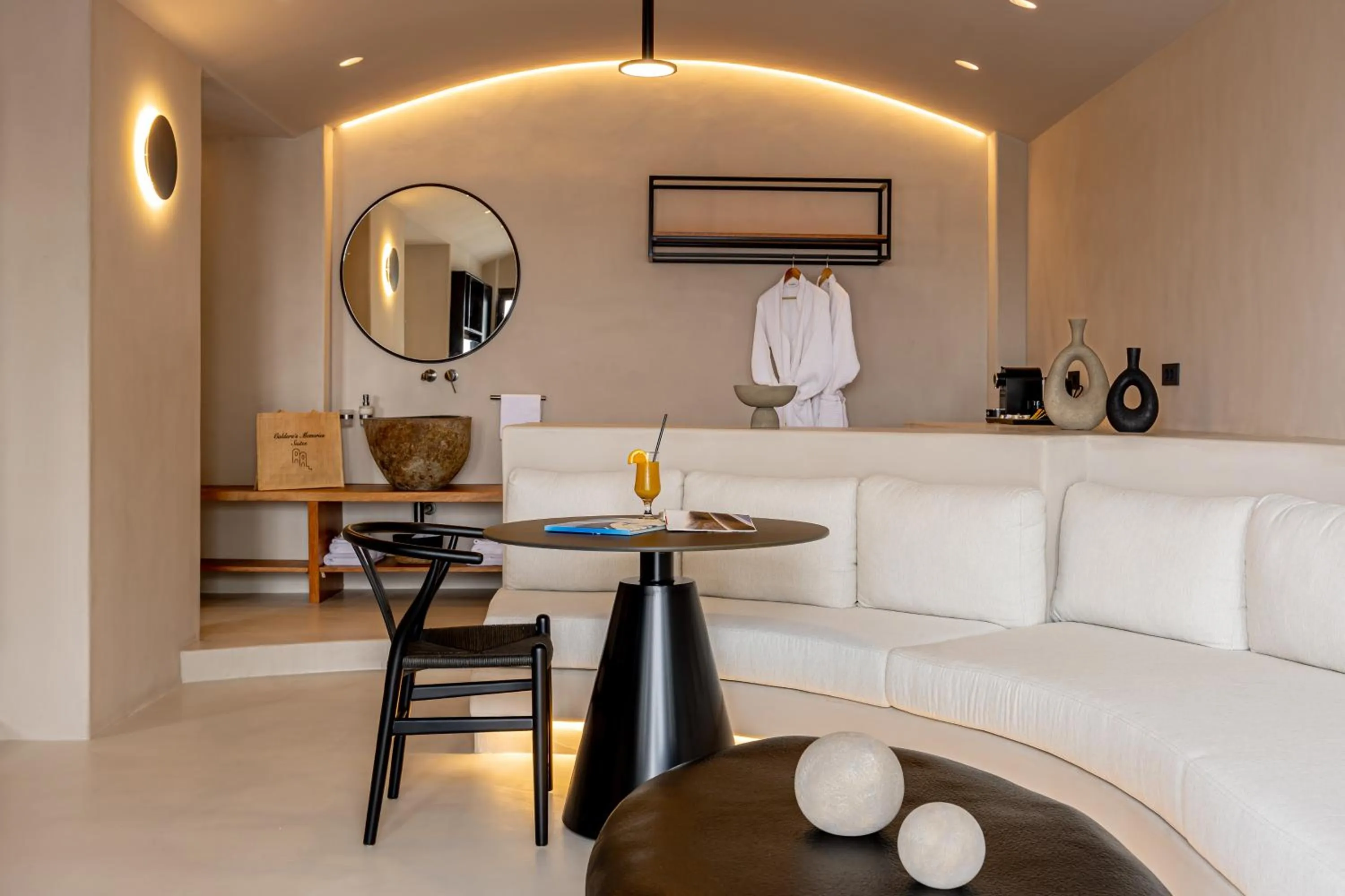 Seating area in Caldera's Memories