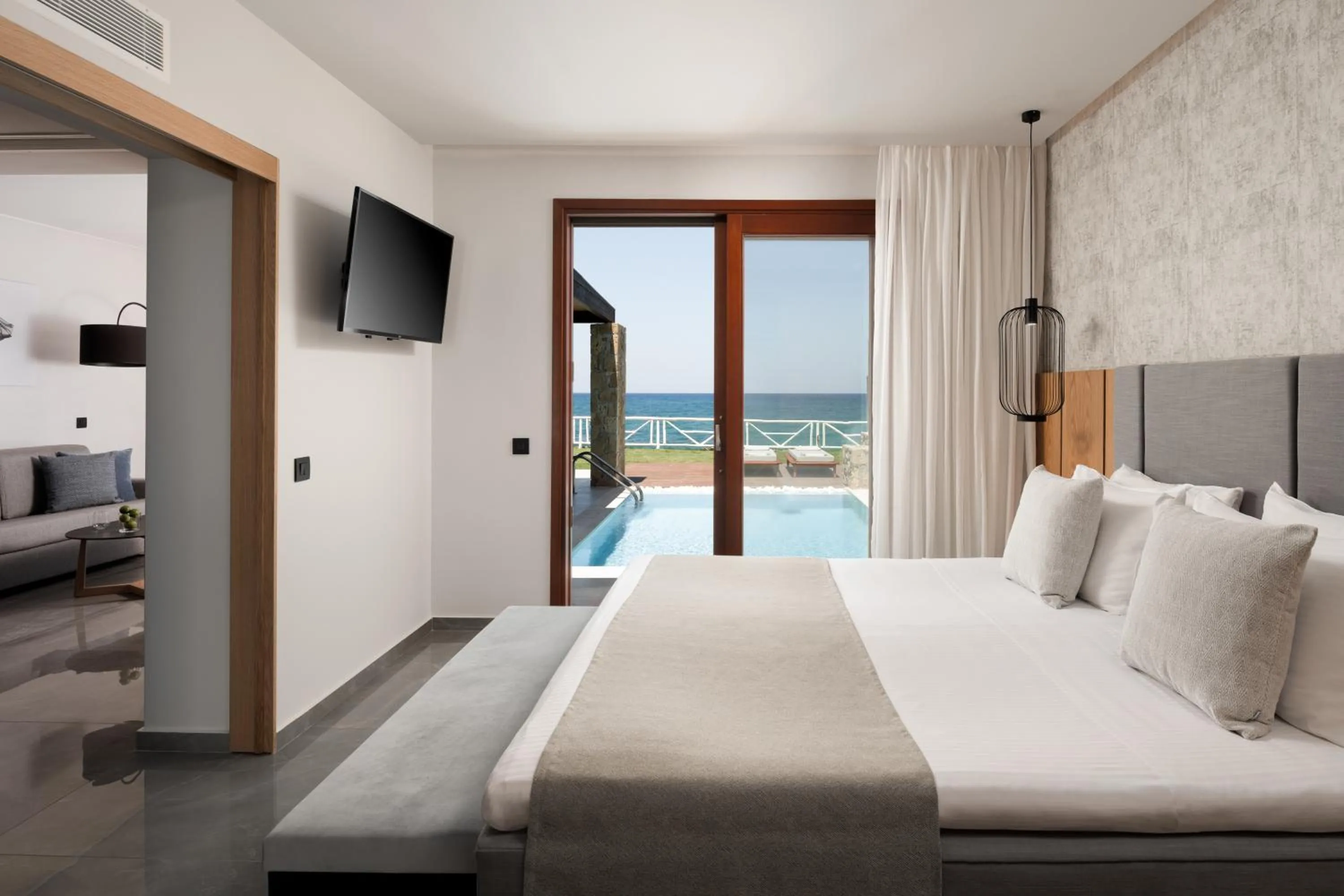 Bedroom, Bed in Ikaros Beach, Luxury Resort & Spa - Adults Only