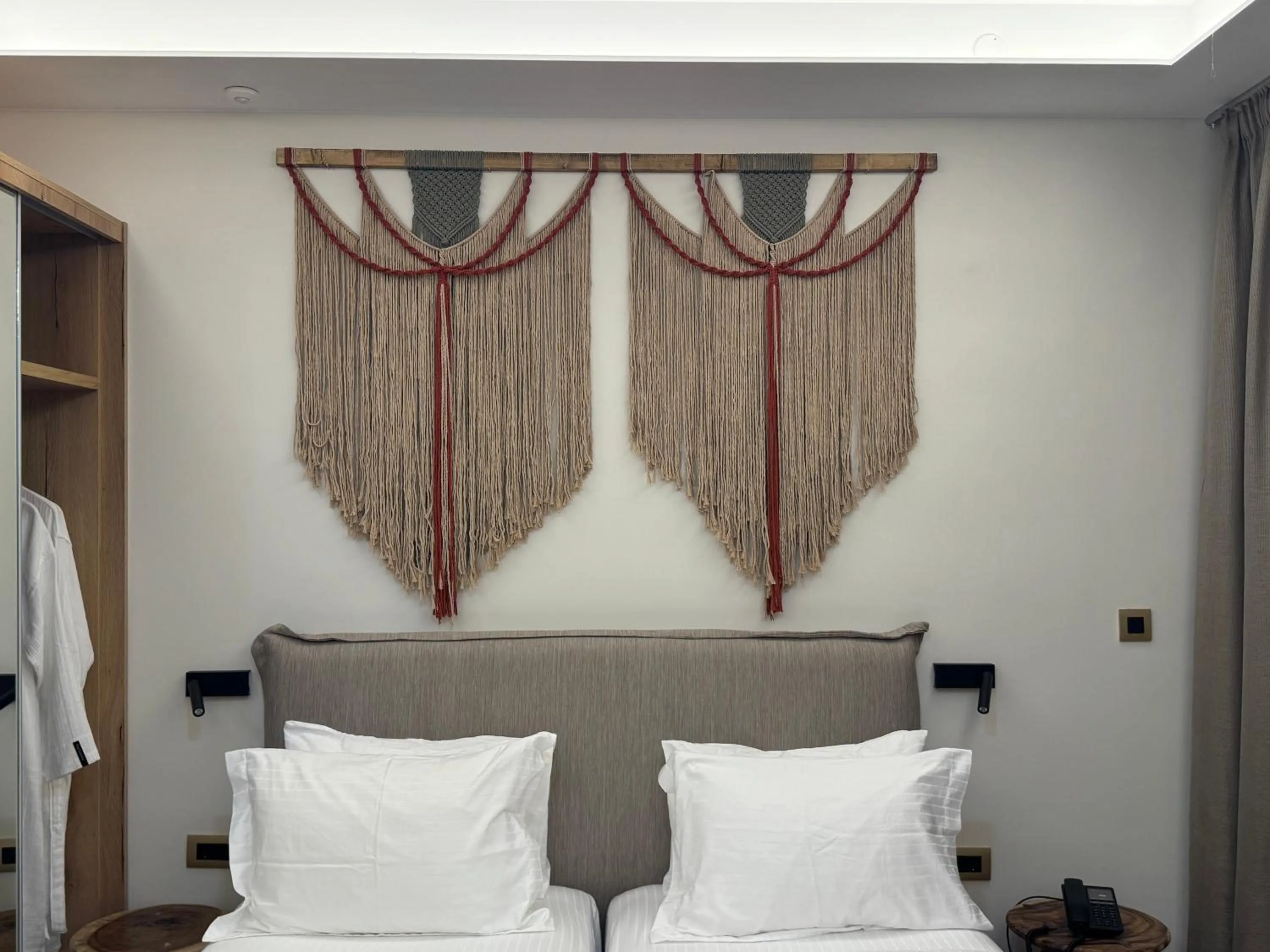 Bedroom, Bed in Τhe Noverian Antama Organic Beach Resort Chania