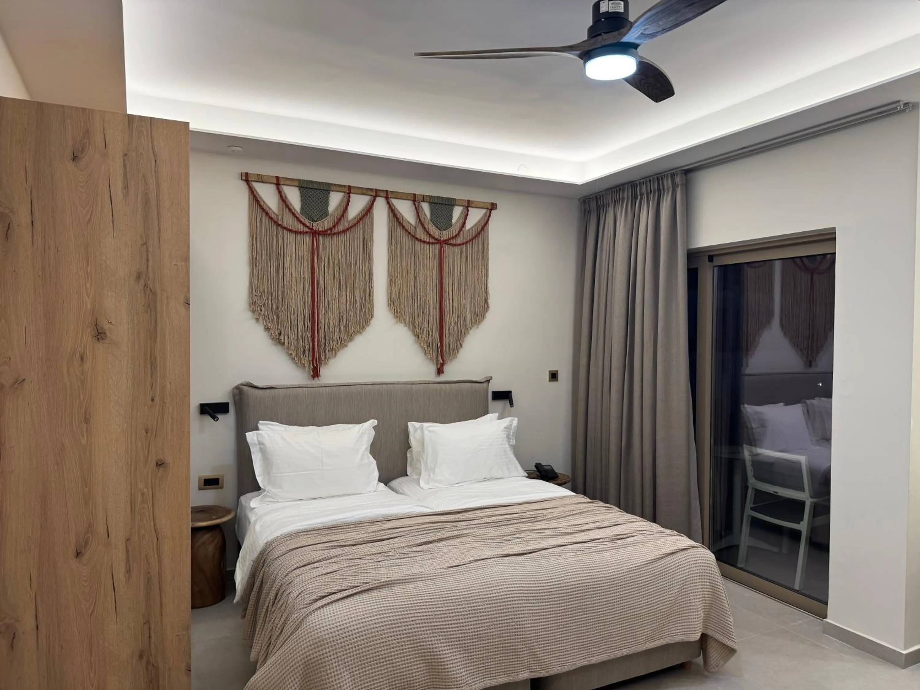 Bedroom, Bed in Τhe Noverian Antama Organic Beach Resort Chania