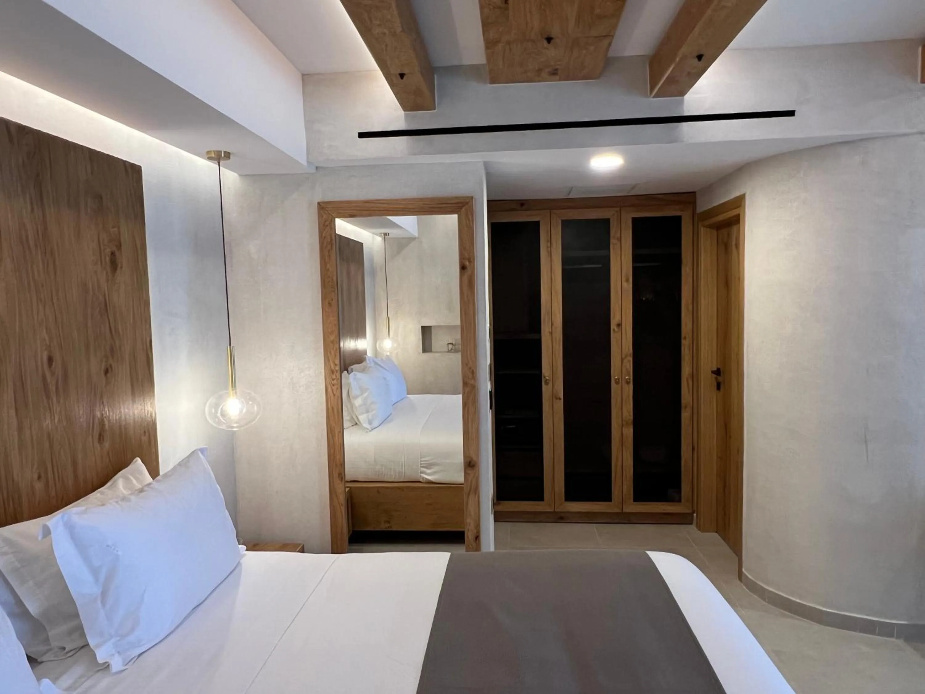 Bed in Τhe Noverian Antama Organic Beach Resort Chania