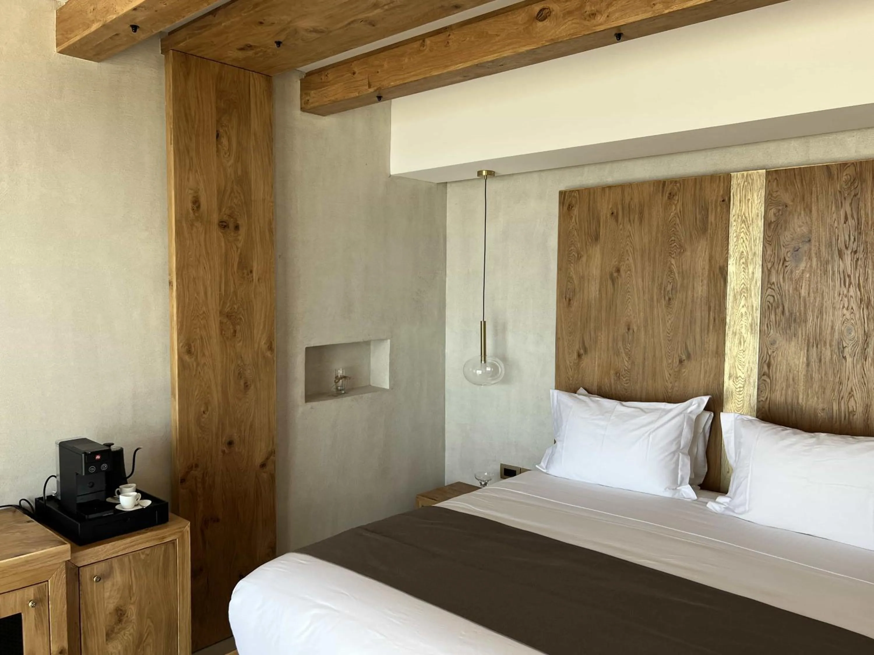 Bedroom, Bed in Τhe Noverian Antama Organic Beach Resort Chania