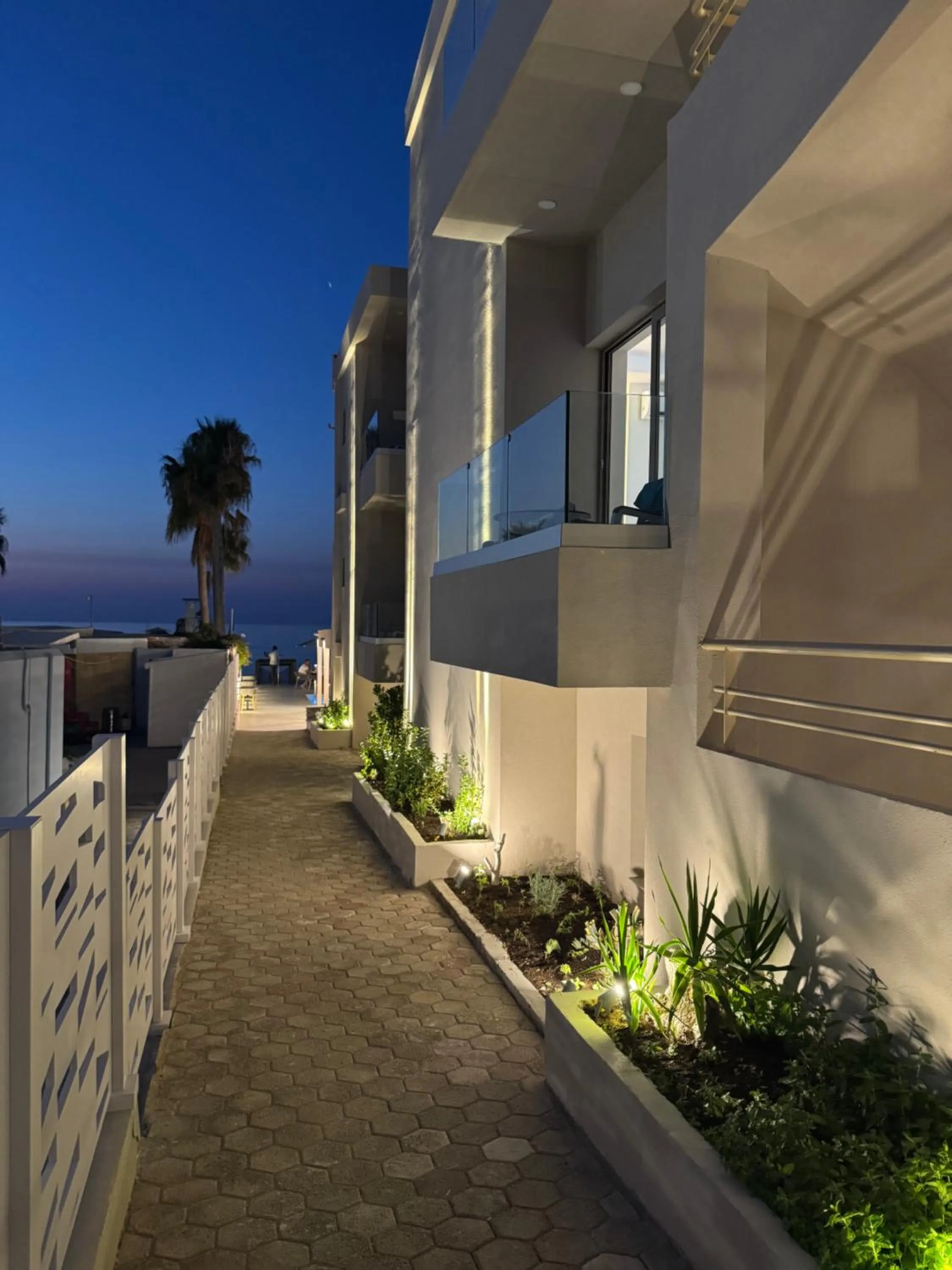 Inner courtyard view in Τhe Noverian Antama Organic Beach Resort Chania