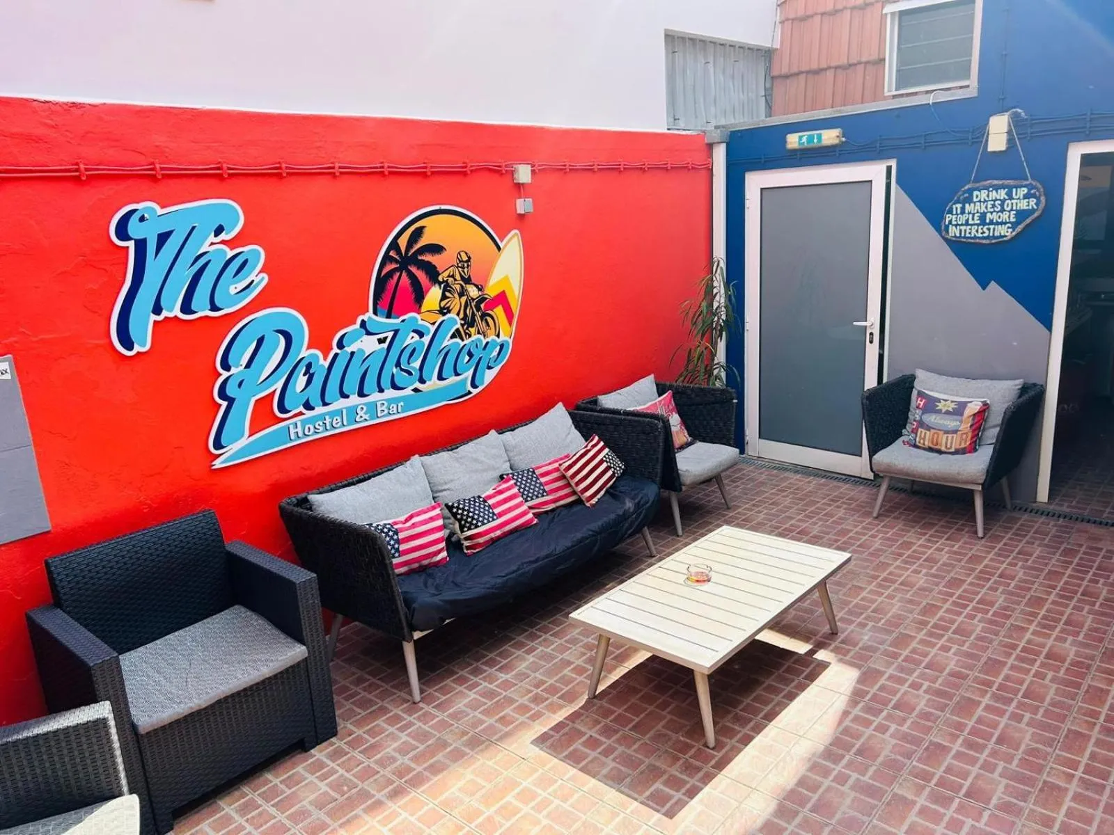 Patio in The Paintshop Hostel