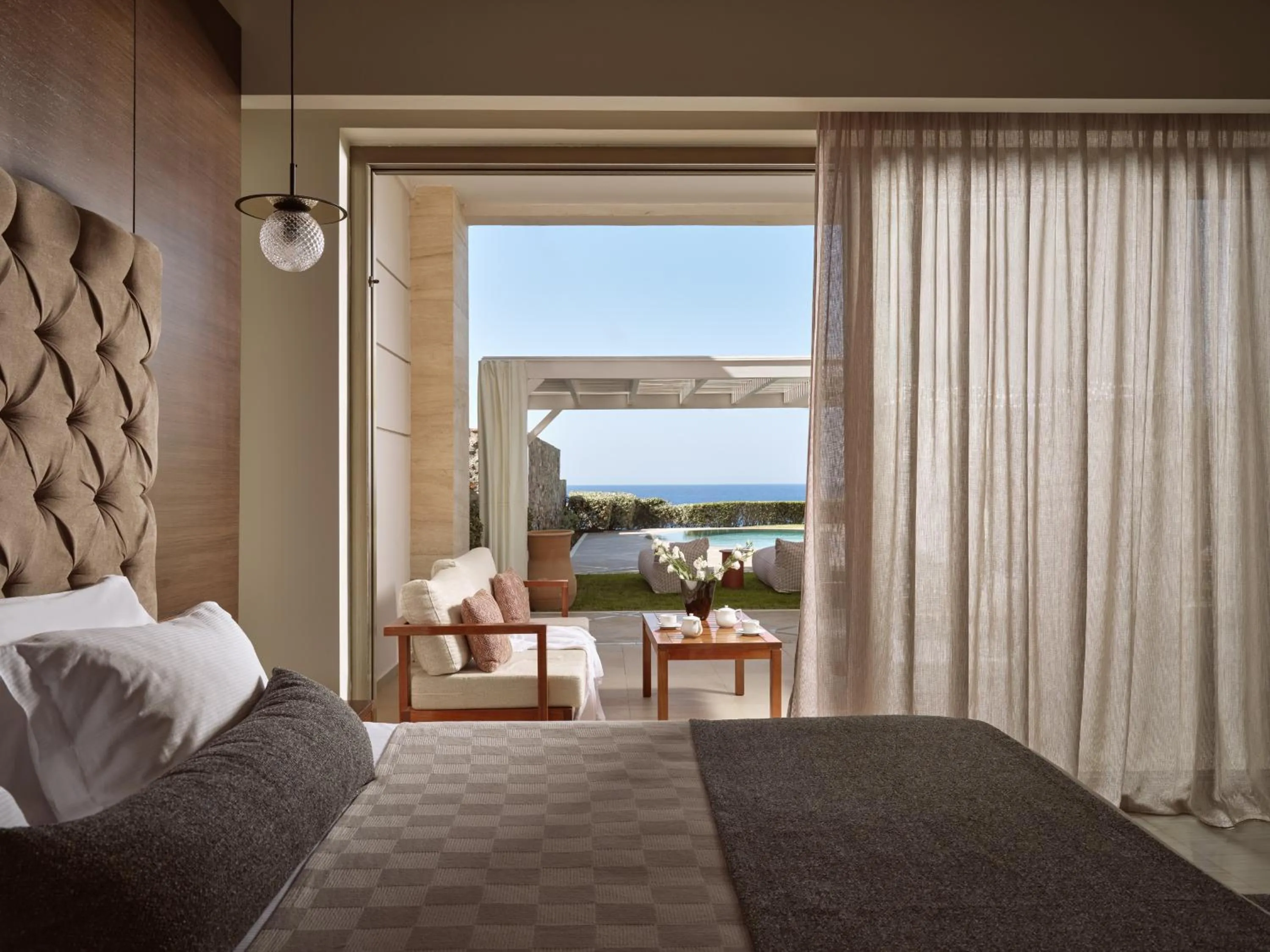 Bedroom, Bed in The Royal Blue a Luxury Beach Resort