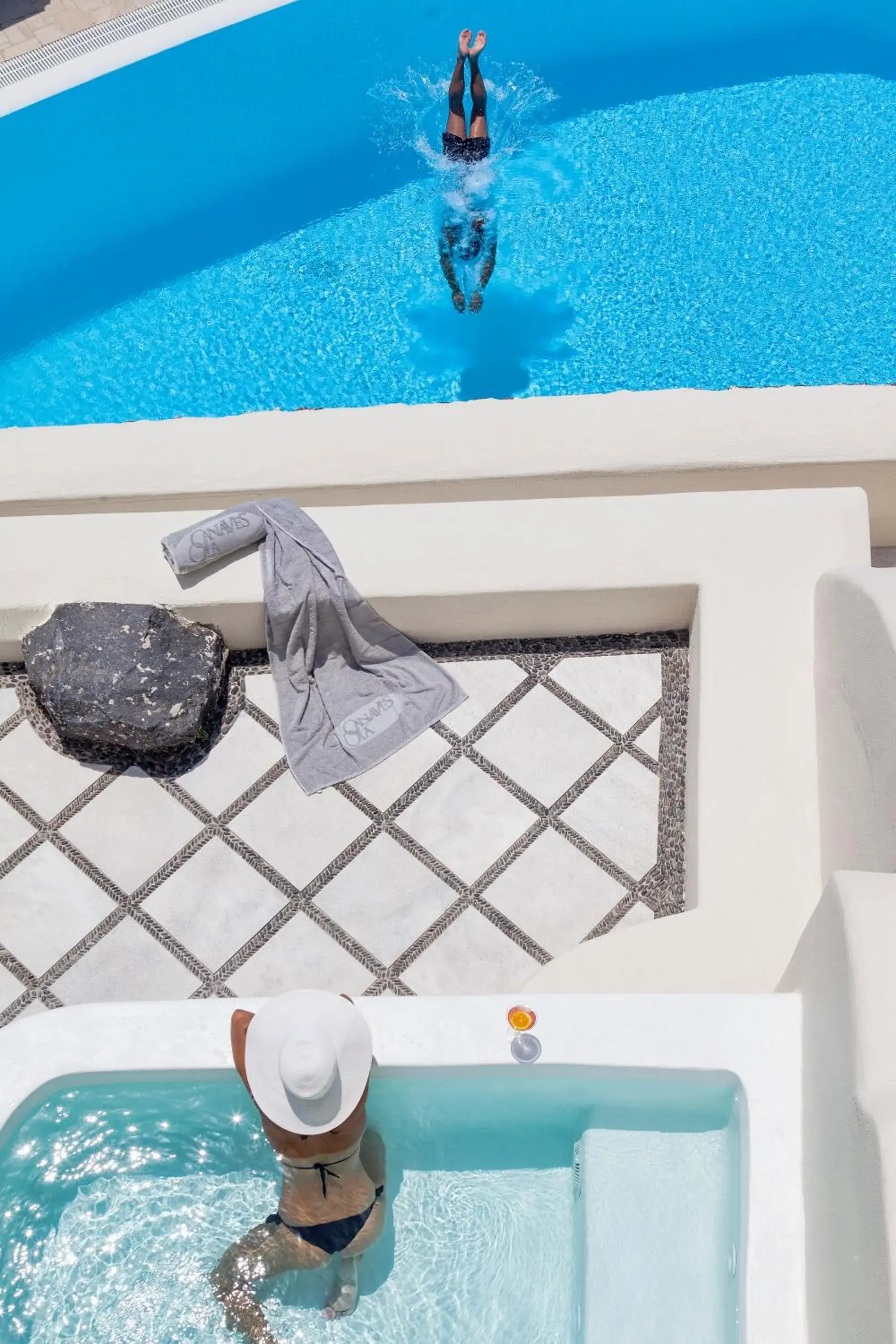 River Pool Suite with River Plunge Pool in Canaves Oia Suites - Small Luxury Hotels of the World River Pool Suite with River Plunge Pool in Canaves Oia Suites - Small Luxury Hotels of the World