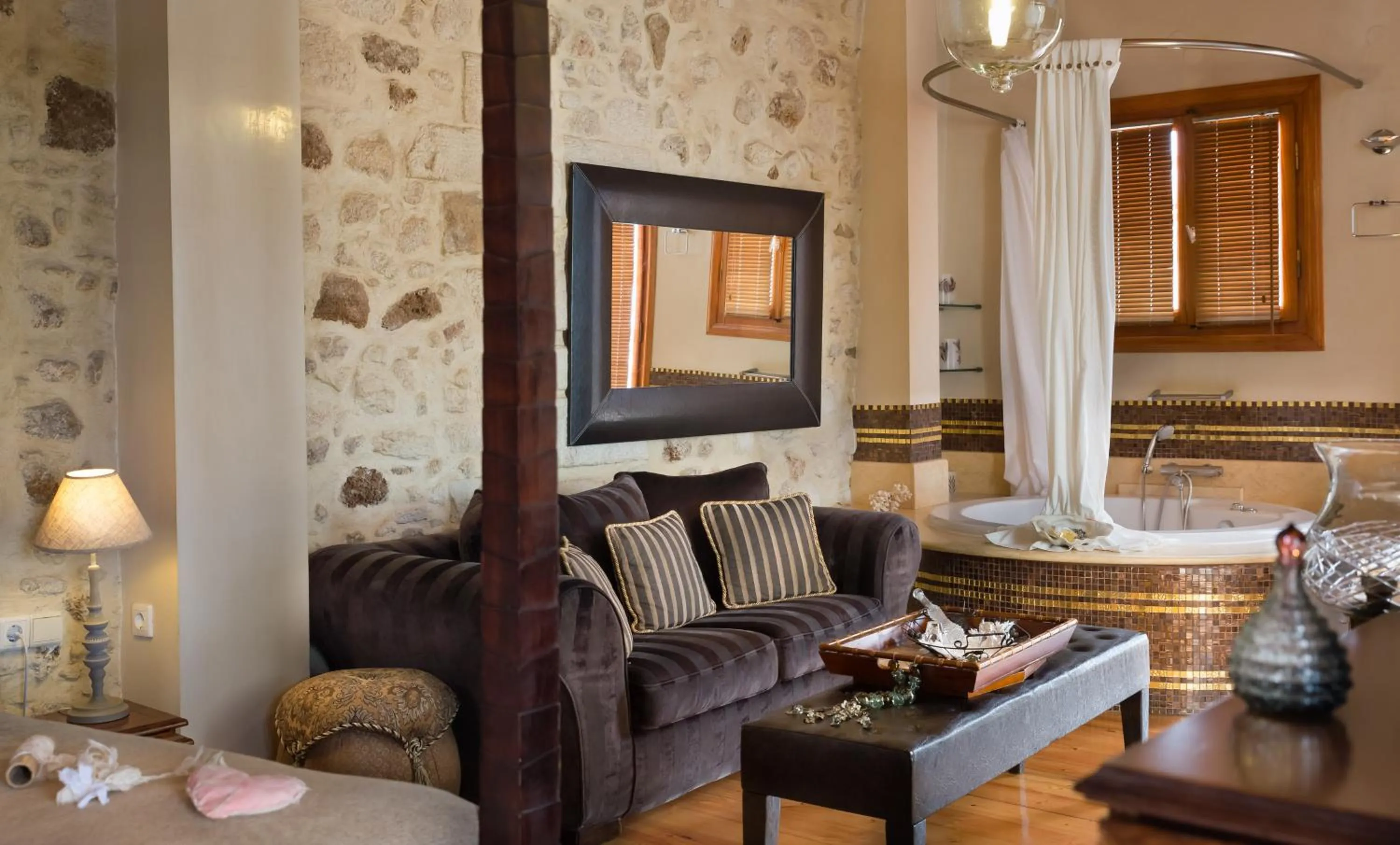 Seating area in Avli Lounge Apartments