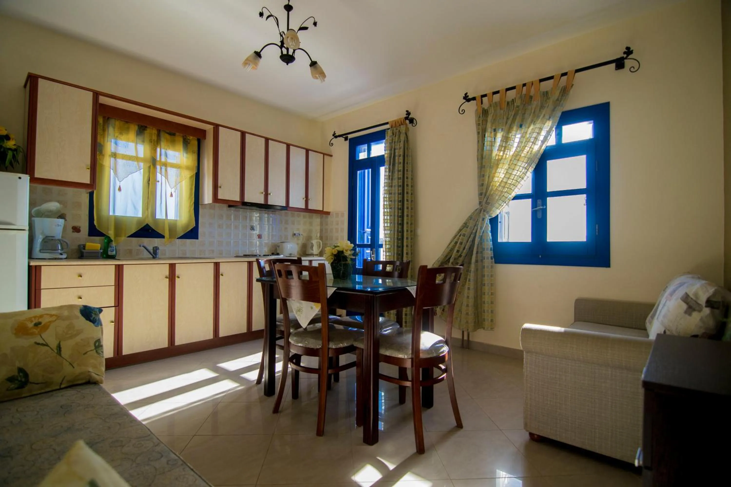 Kitchen or kitchenette in Alkioni Hotel