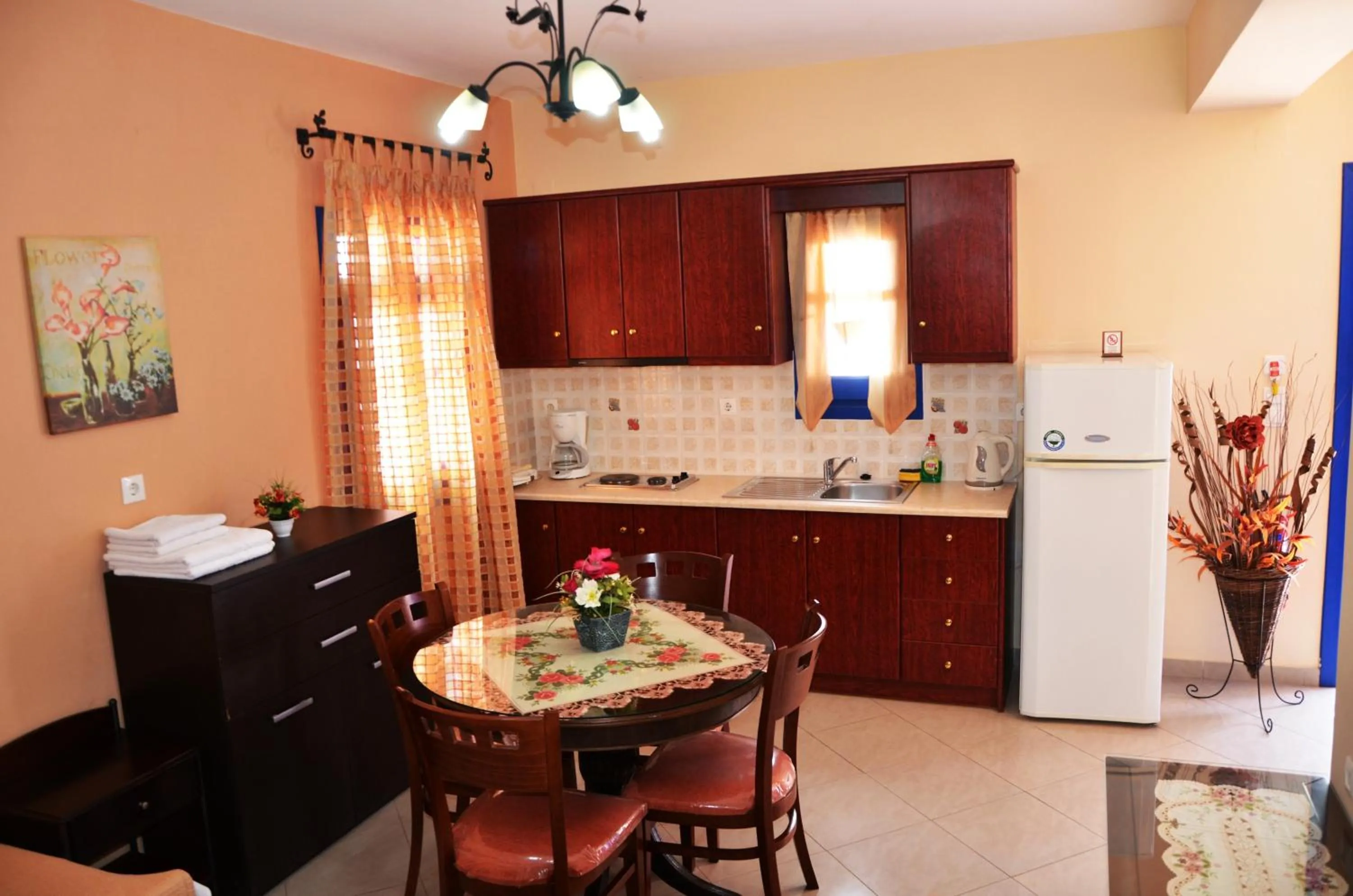 Kitchen or kitchenette in Alkioni Hotel
