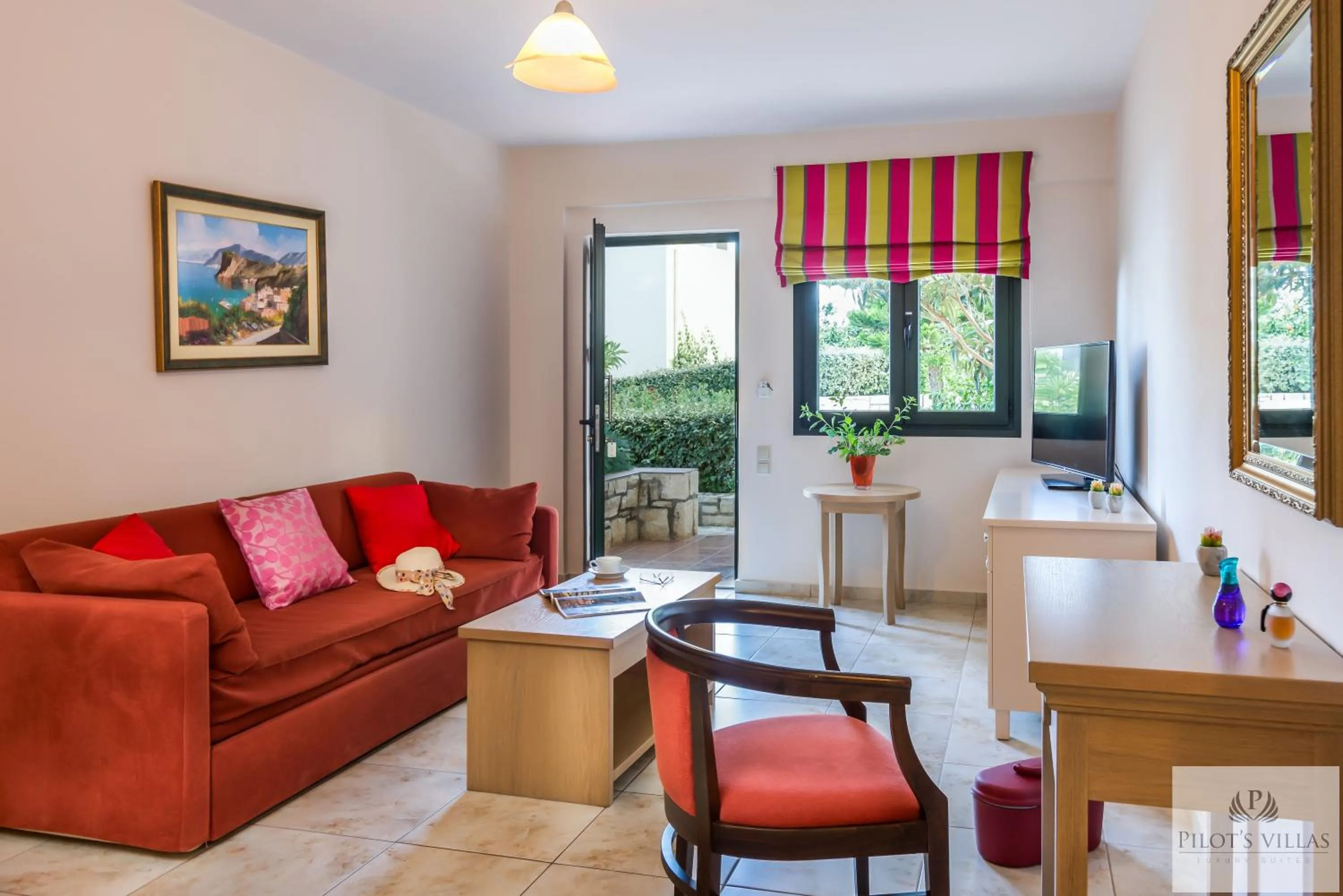 Living room in Pilot's Villas Luxury Suites