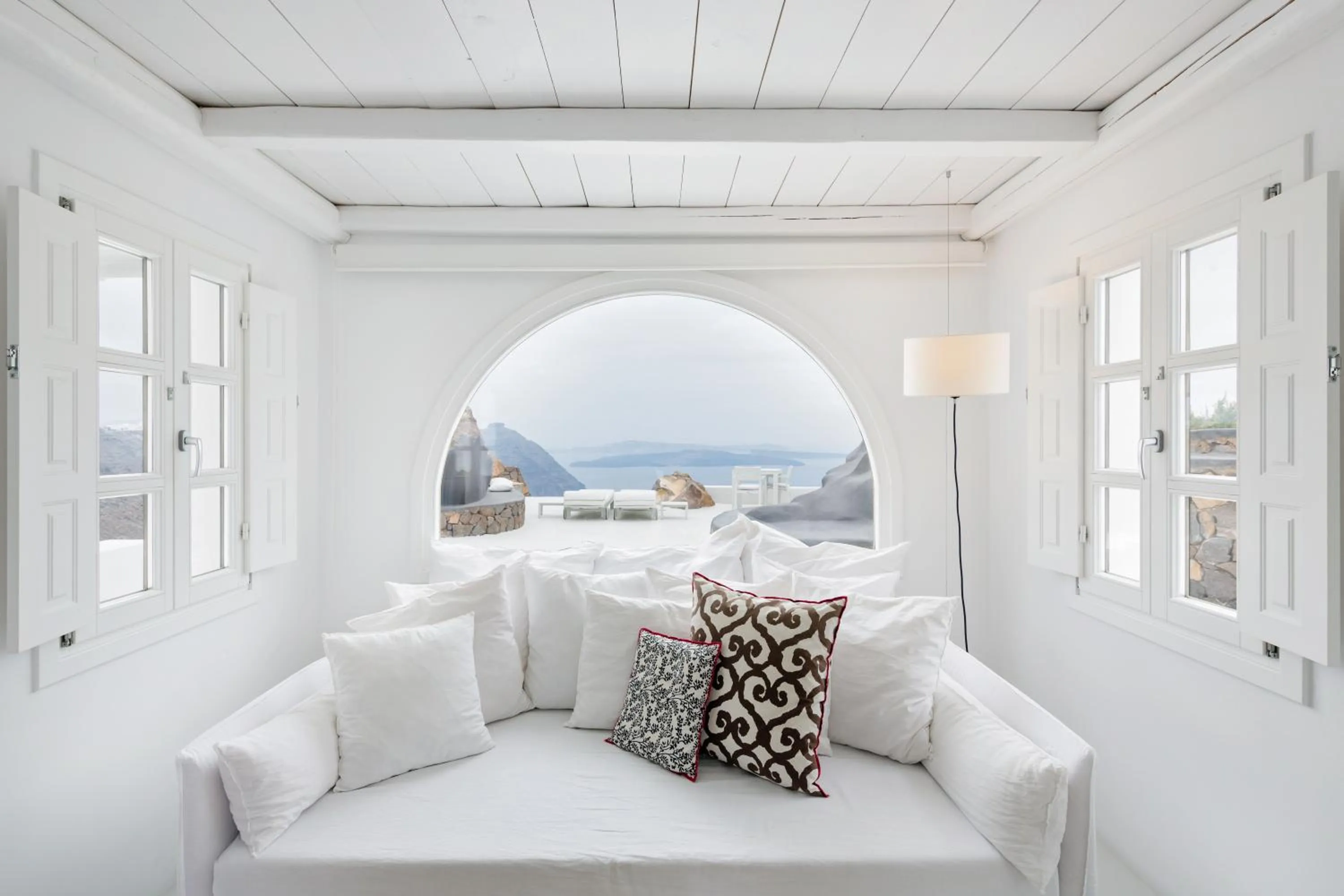 Seating area in Aenaon Villas