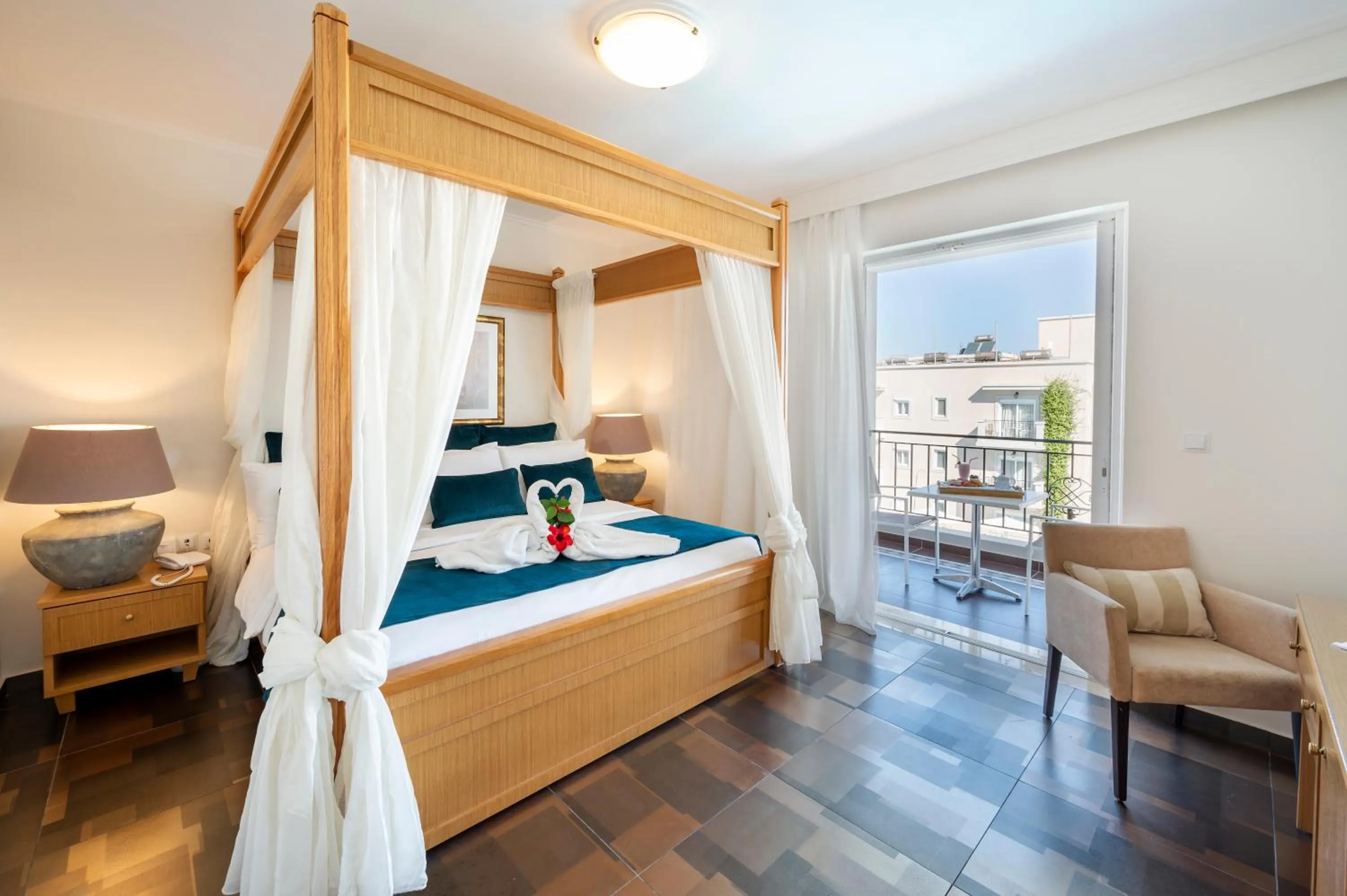 Bed in Peridis Family Resort