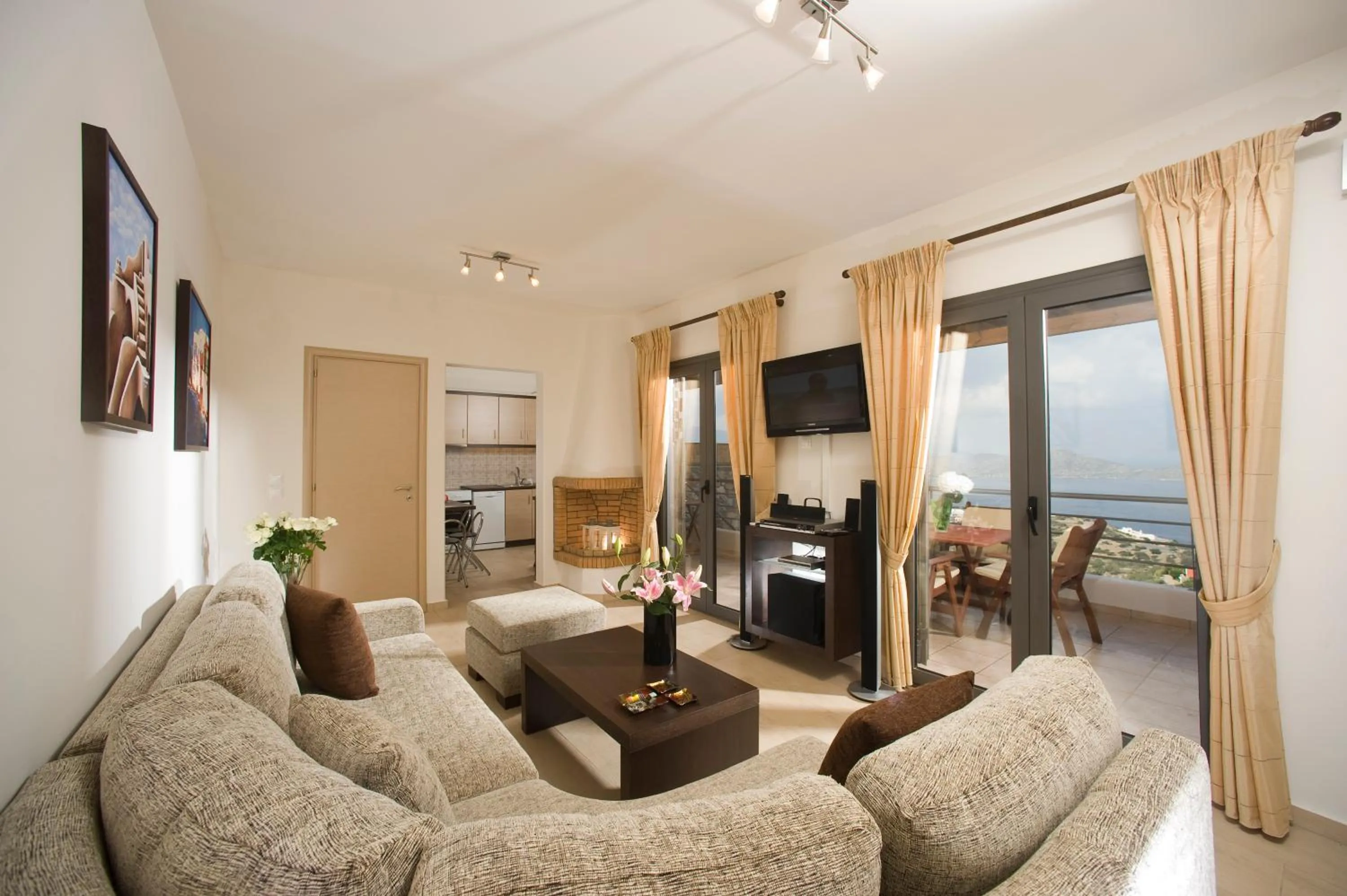 Living room in Elounda Solfez Villas