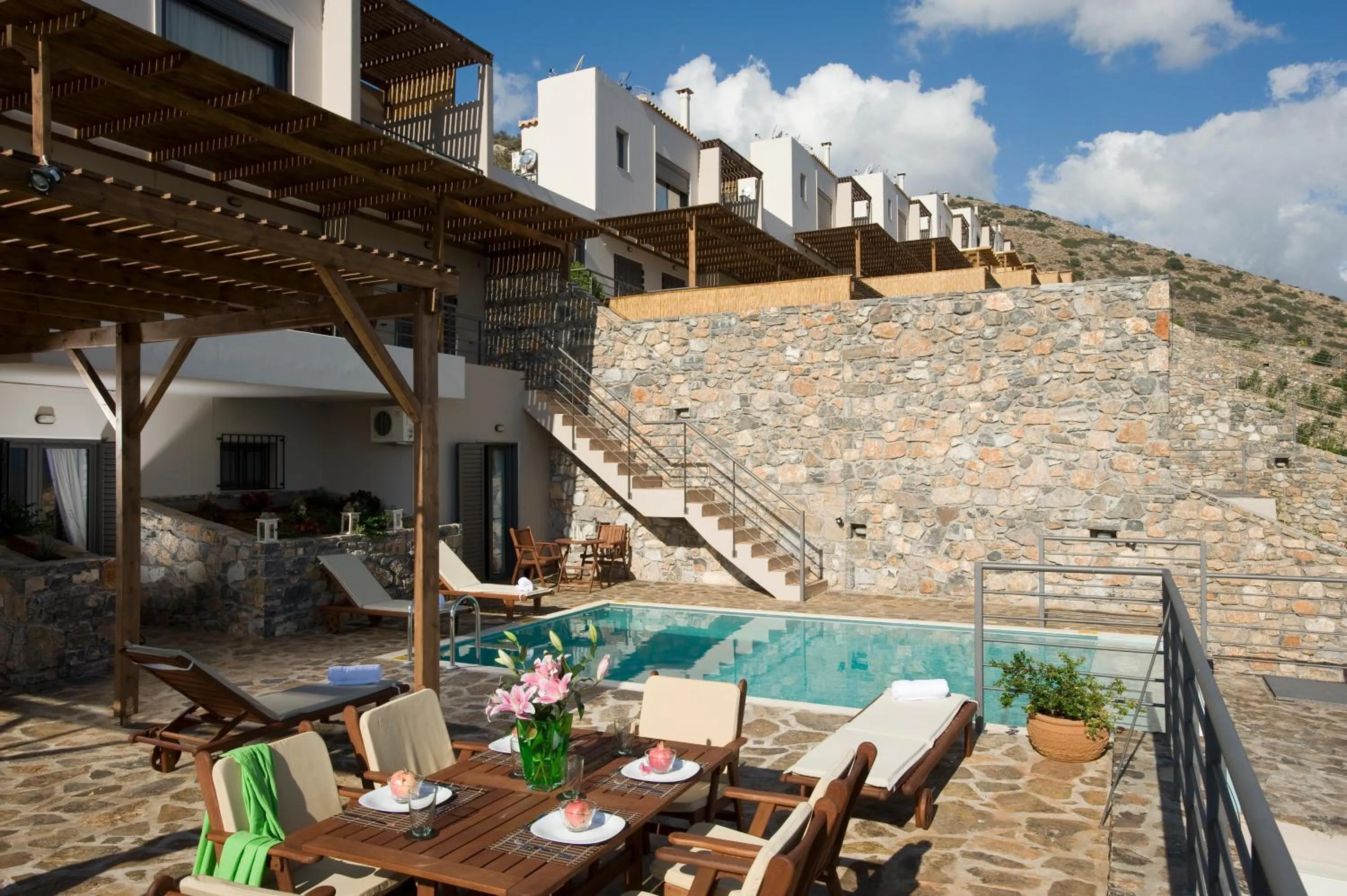 Balcony/Terrace in Elounda Solfez Villas
