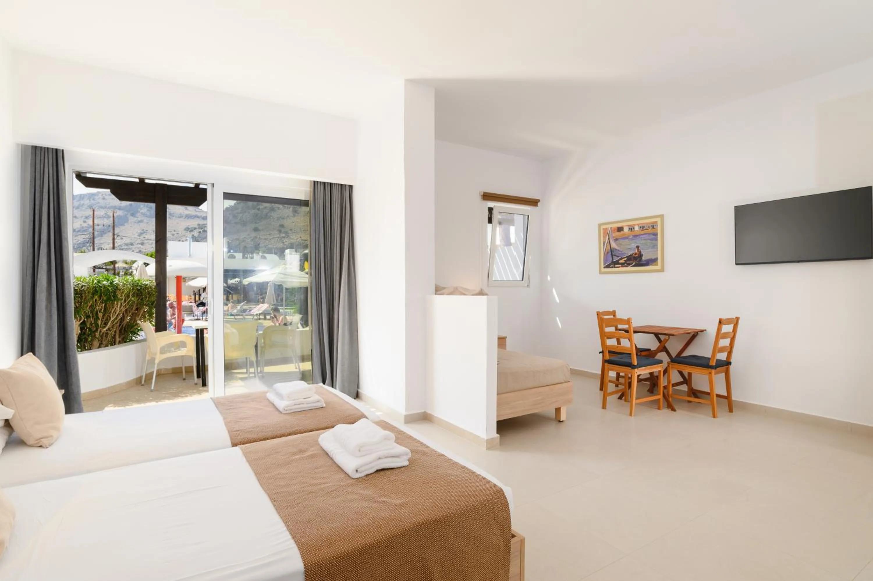 Bed in Matina Pefkos Aparthotel