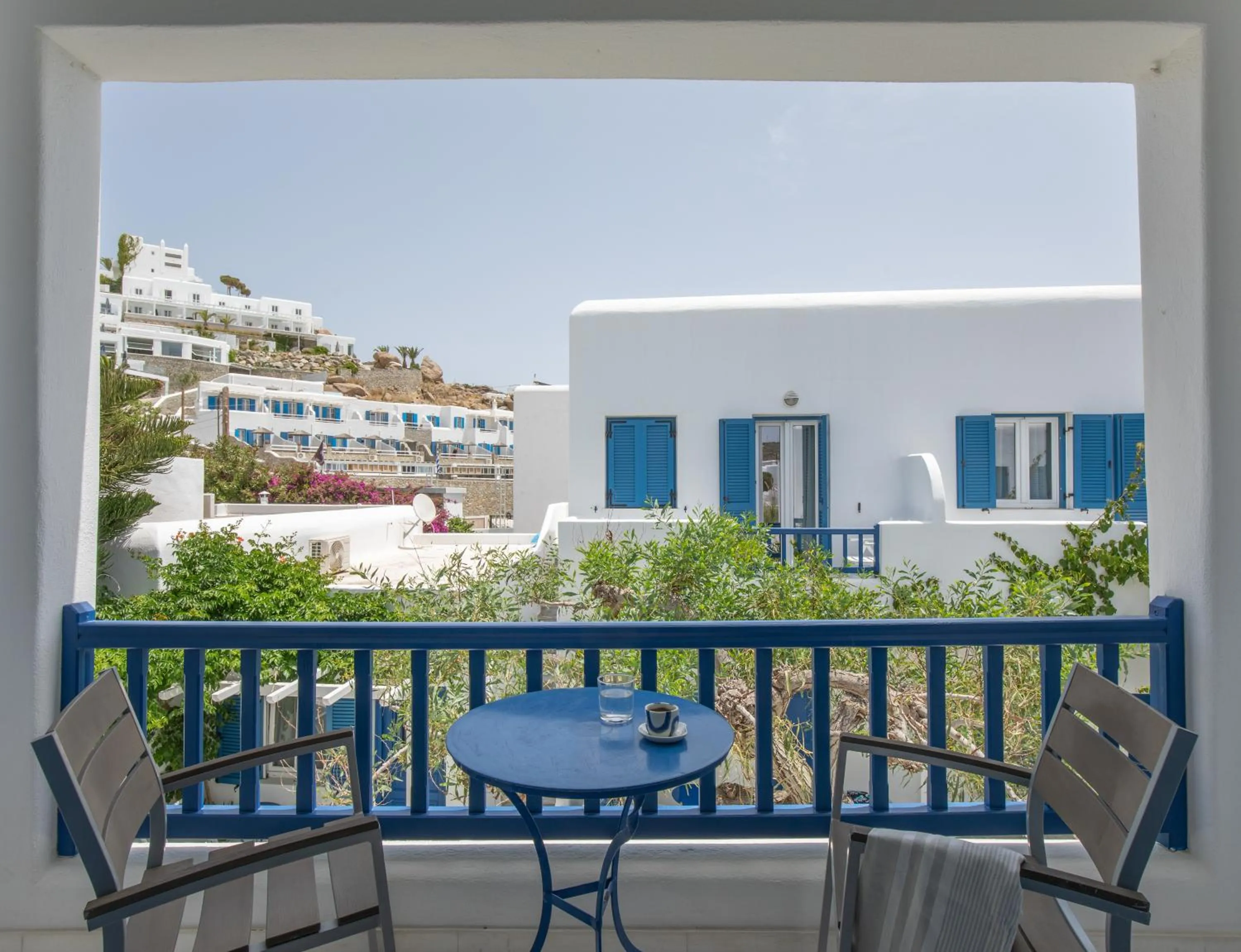Balcony/Terrace in Acrogiali Beachfront Hotel Mykonos